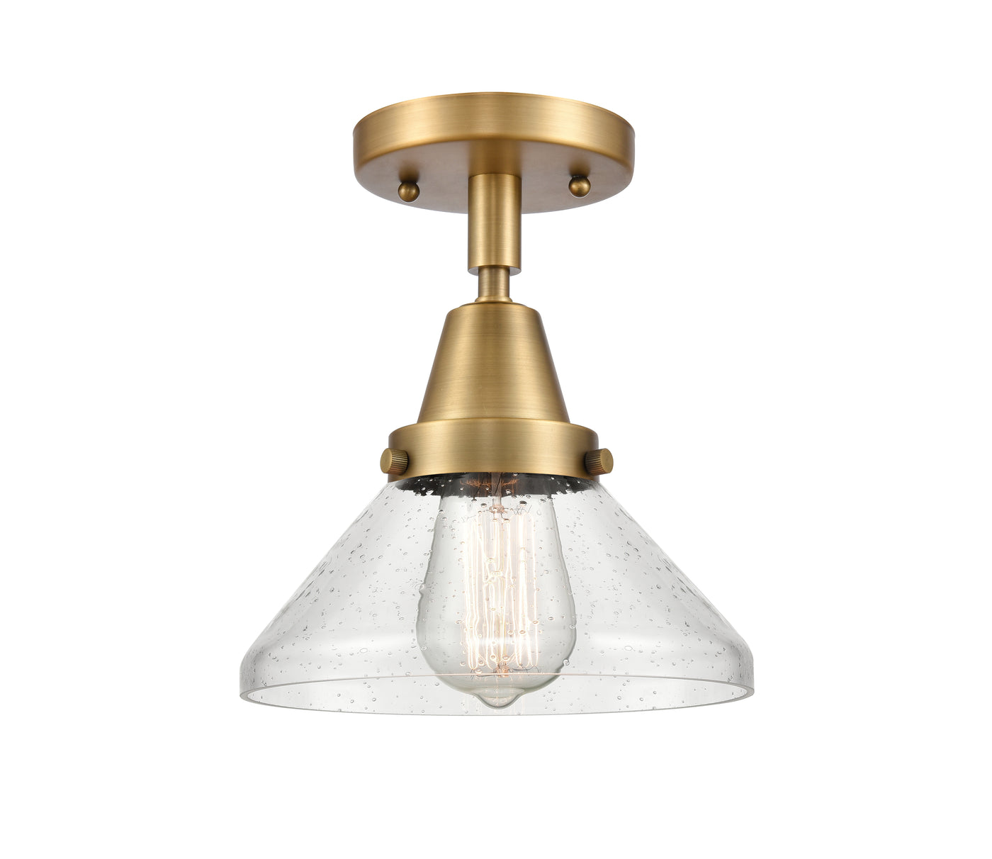 Caden Semi-Flush Mount Brushed Nickel Glass