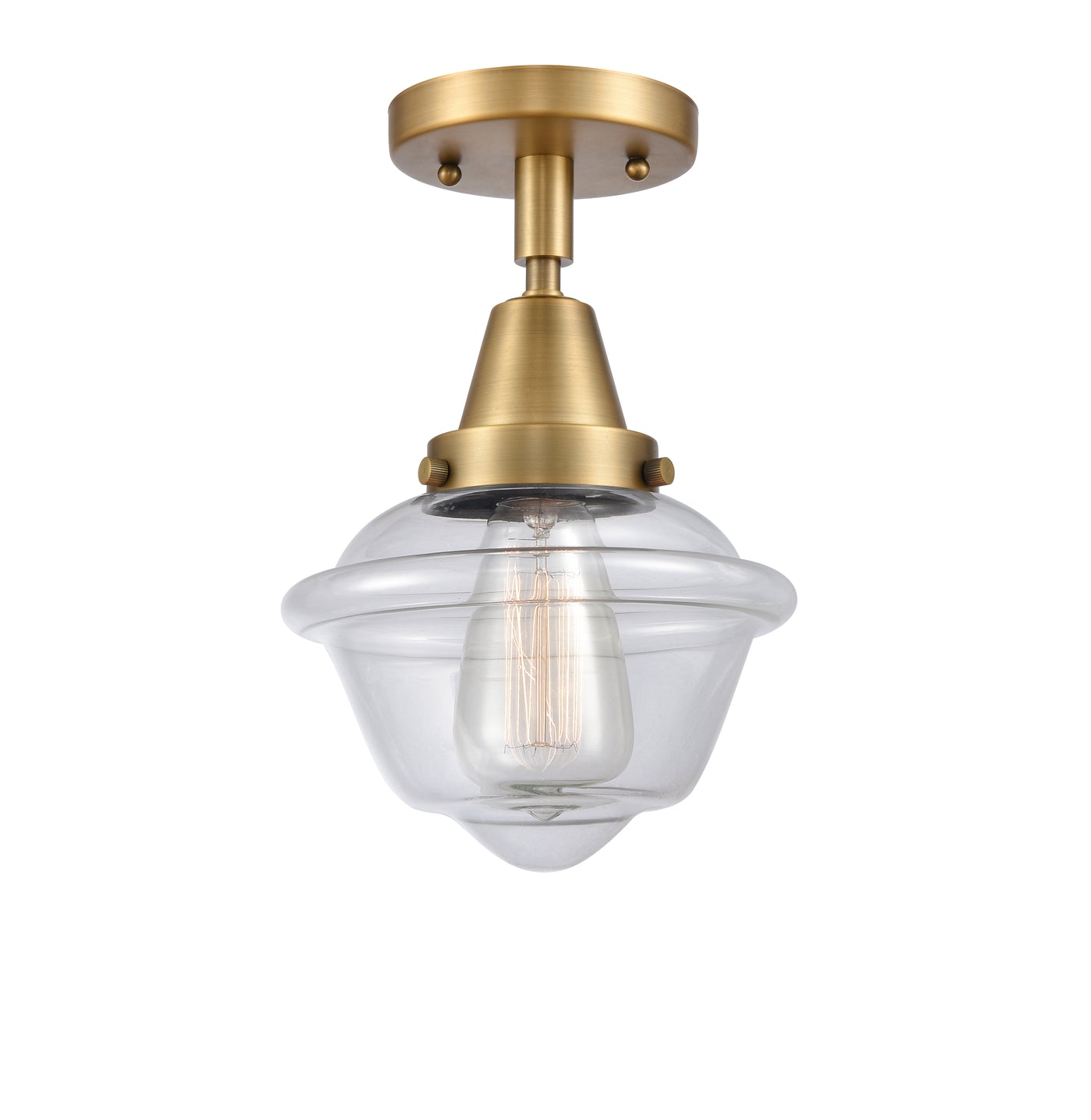 Caden Semi-Flush Mount Brushed Nickel Glass