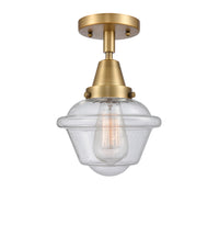 Caden Semi-Flush Mount Brushed Nickel Glass