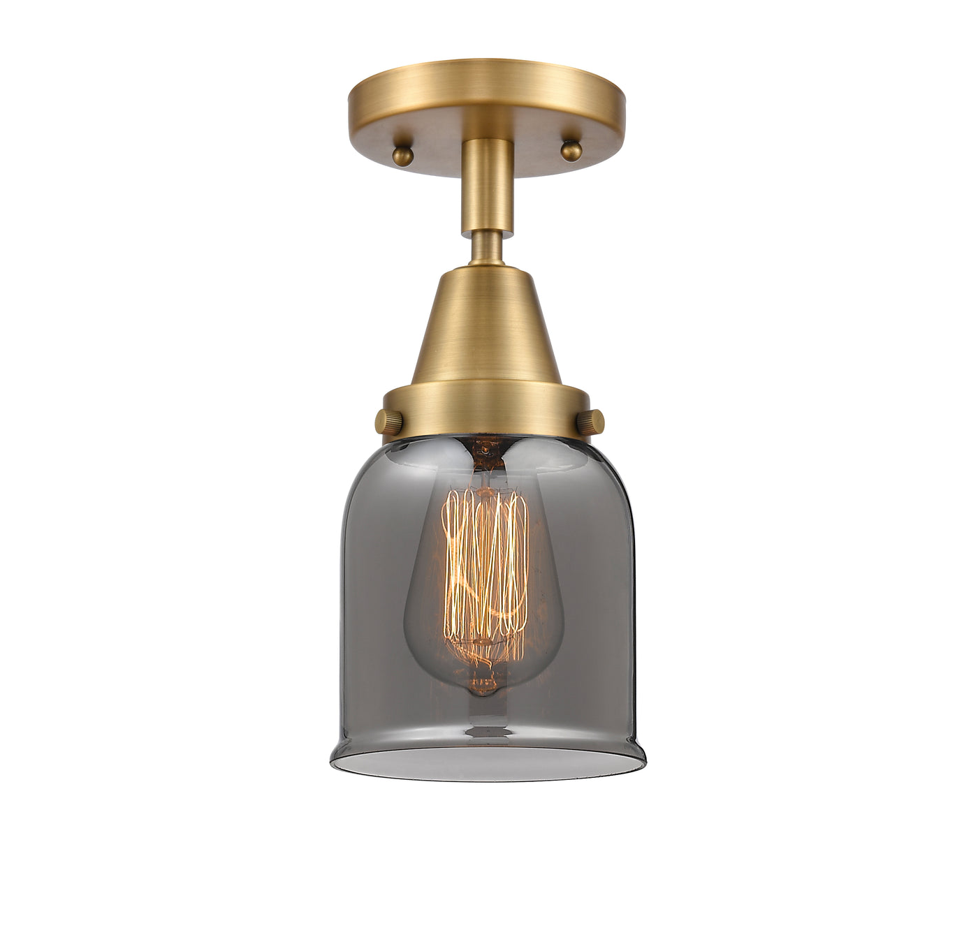 Caden Semi-Flush Mount Glass Steel Nickel