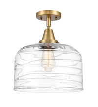 Caden Semi-Flush Mount Brushed Nickel Glass