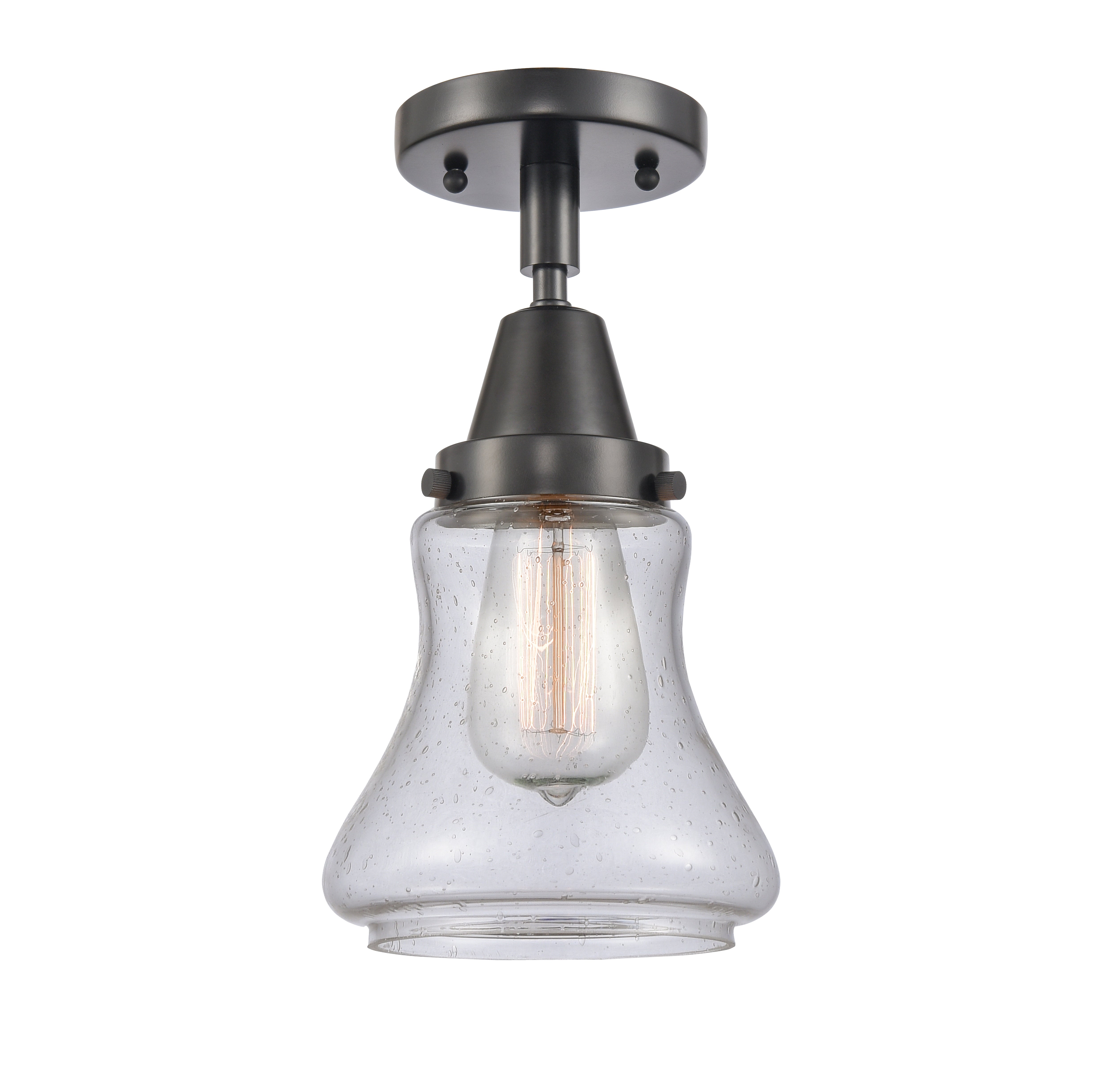 Caden Semi-Flush Mount Seedy Glass Nickel