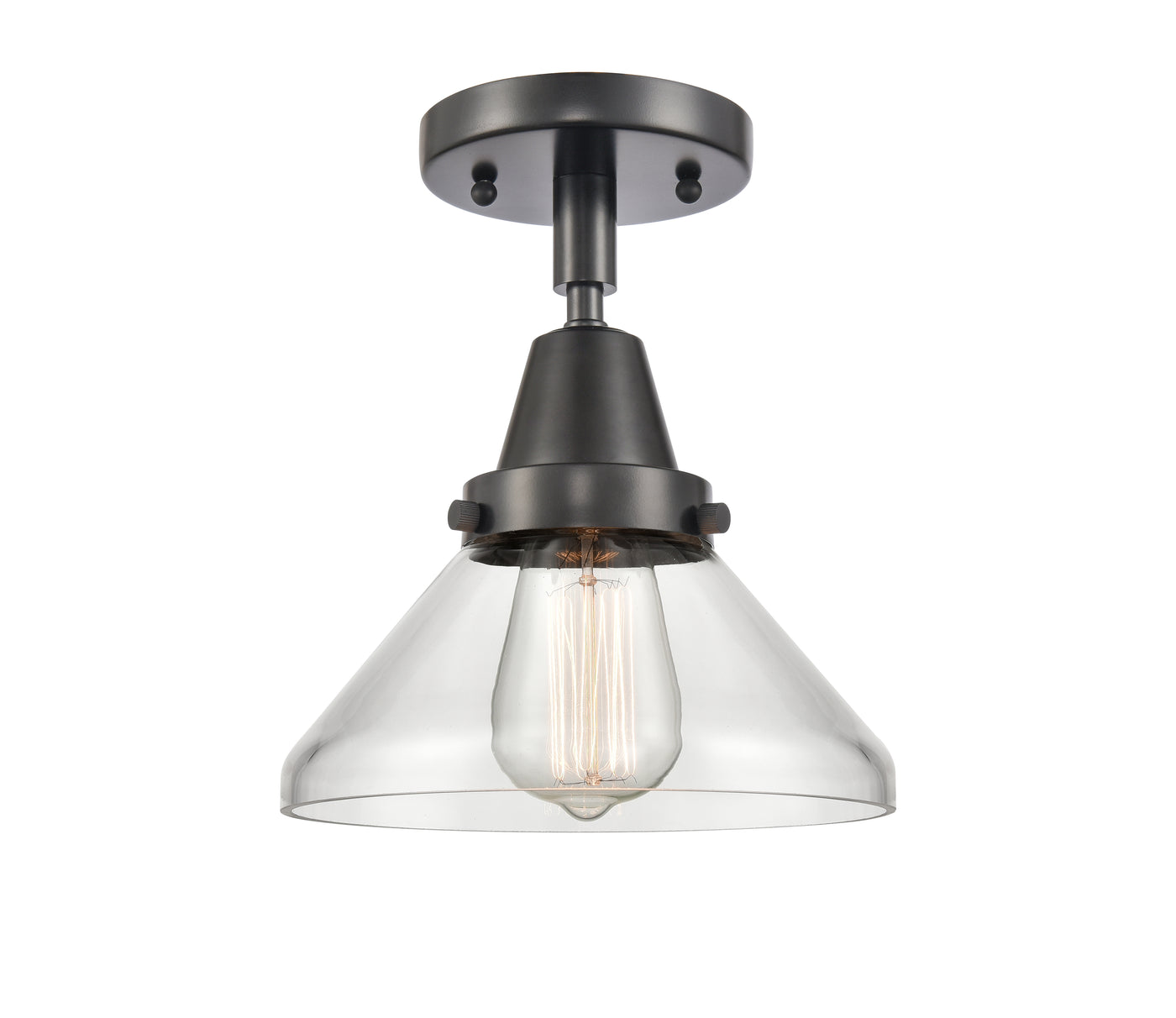 Caden Semi-Flush Mount Brushed Nickel Glass