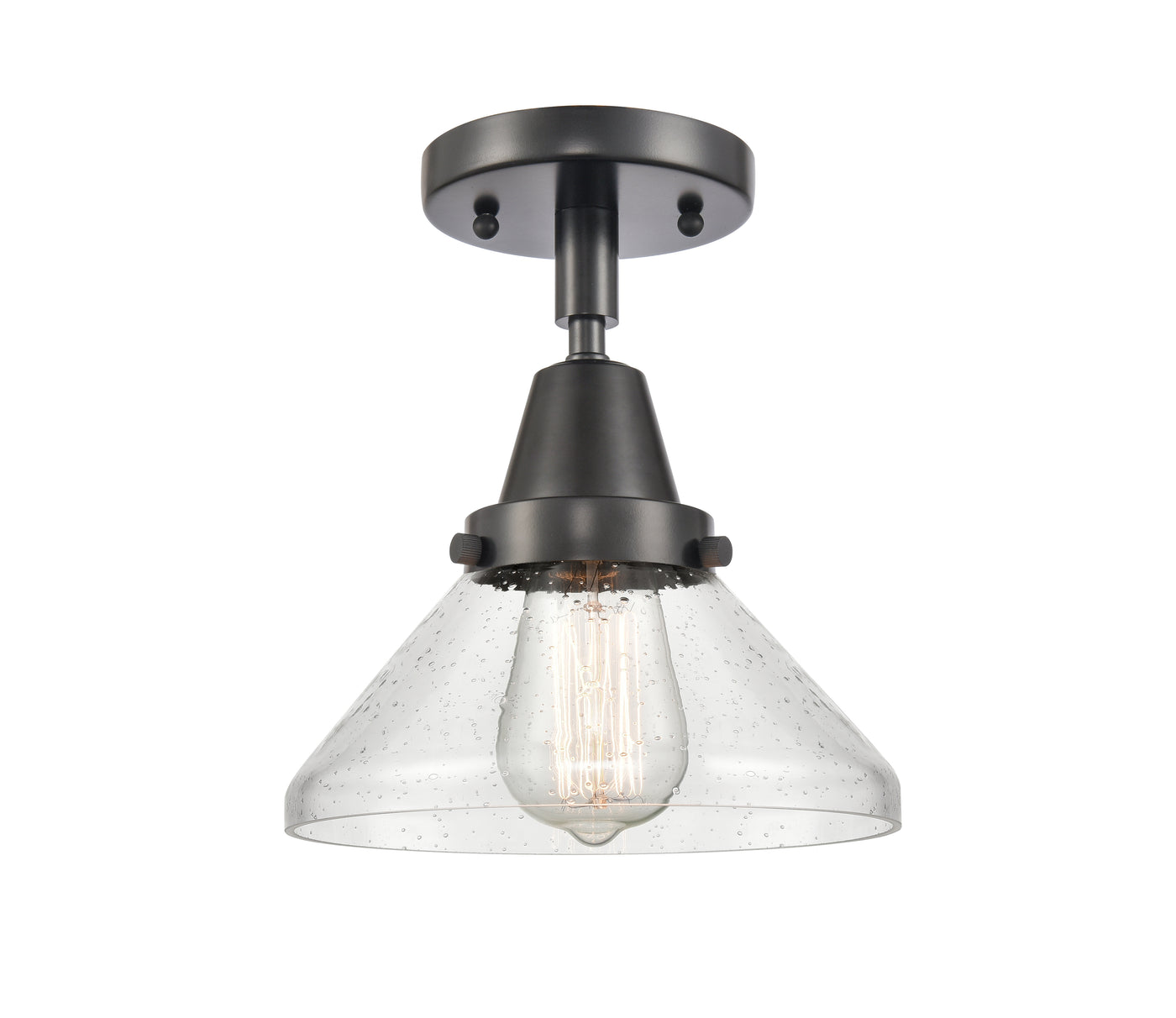 Caden Semi-Flush Mount Brushed Nickel Glass