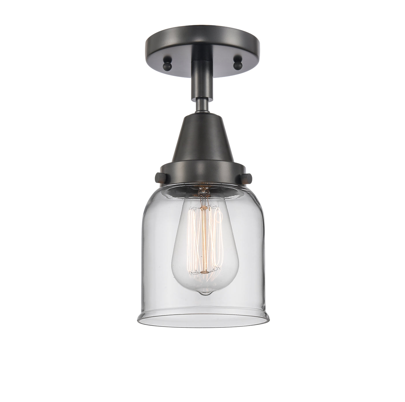 Caden Semi-Flush Mount Glass Steel Nickel