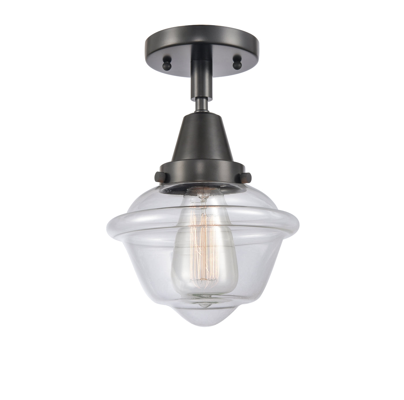 Caden Semi-Flush Mount Brushed Nickel Glass