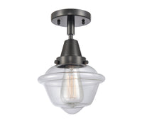 Caden Semi-Flush Mount Brushed Nickel Glass
