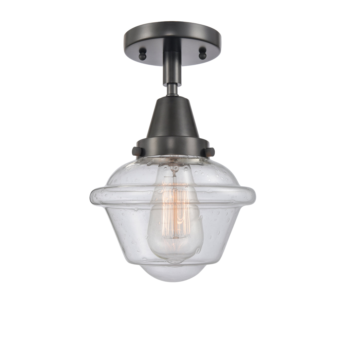 Caden Semi-Flush Mount Brushed Nickel Glass