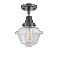 Caden Semi-Flush Mount Brushed Nickel Glass