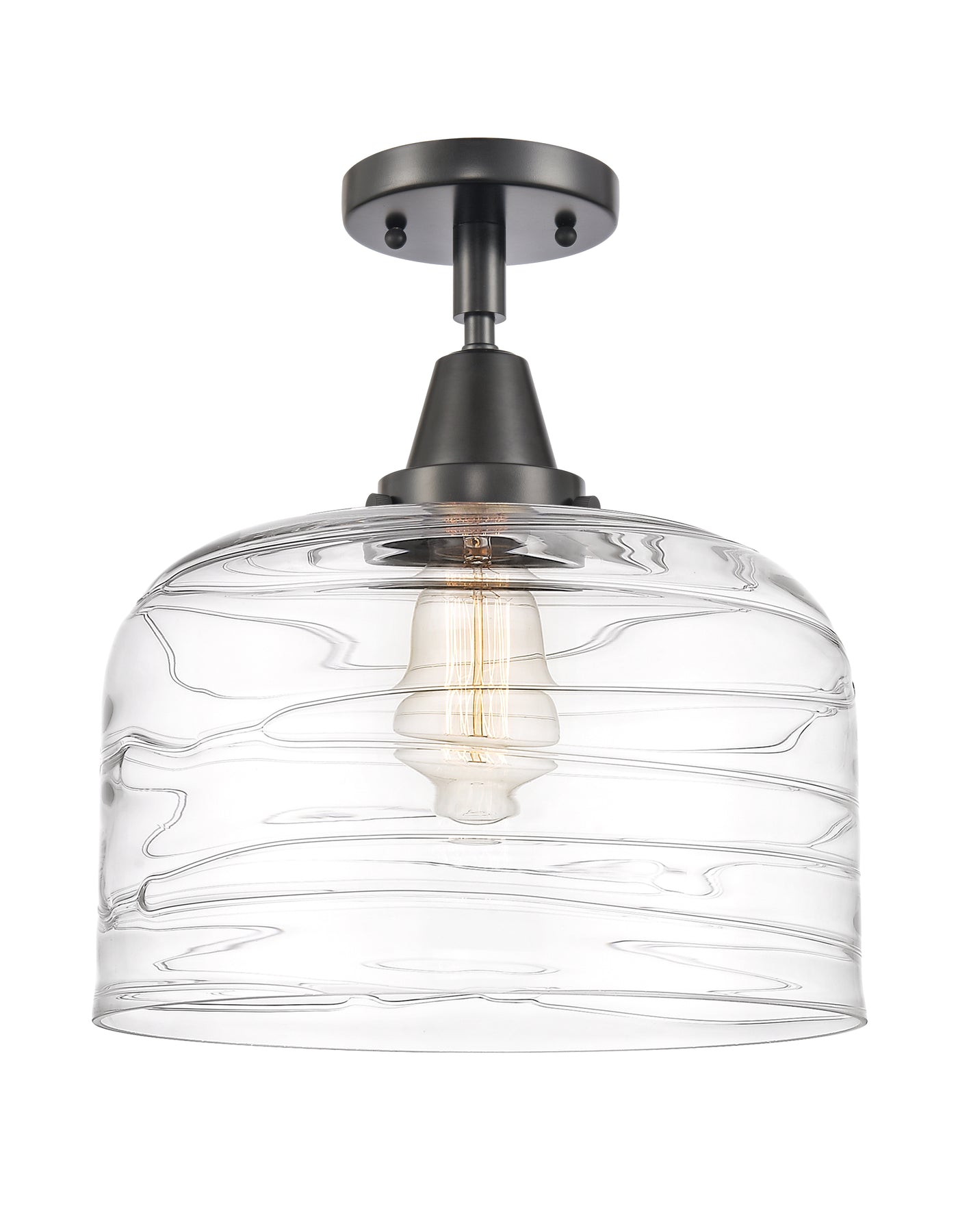 Caden Semi-Flush Mount Brushed Nickel Glass