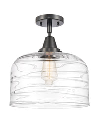 Caden Semi-Flush Mount Brushed Nickel Glass