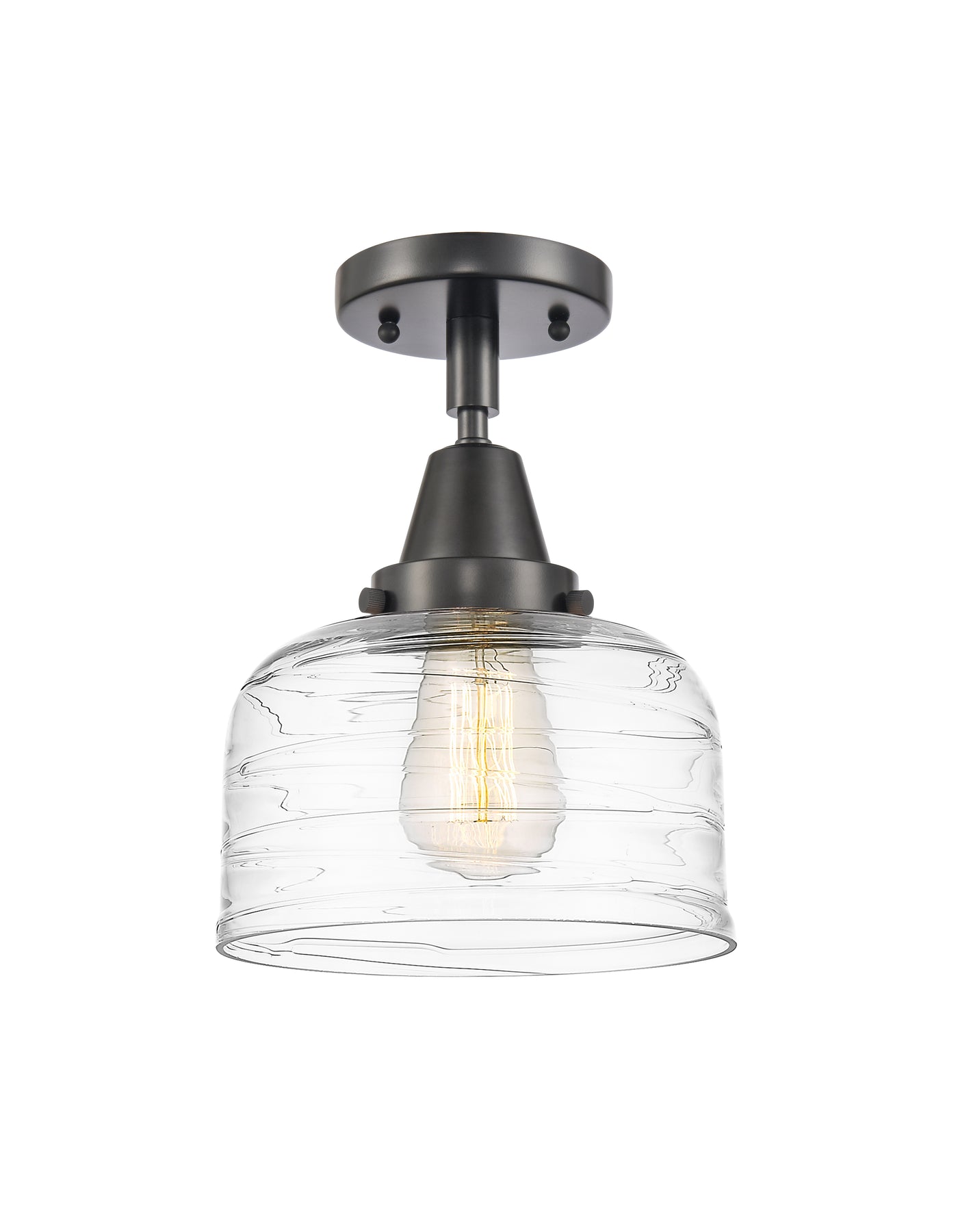 Caden Semi-Flush Mount Satin Nickel Glass
