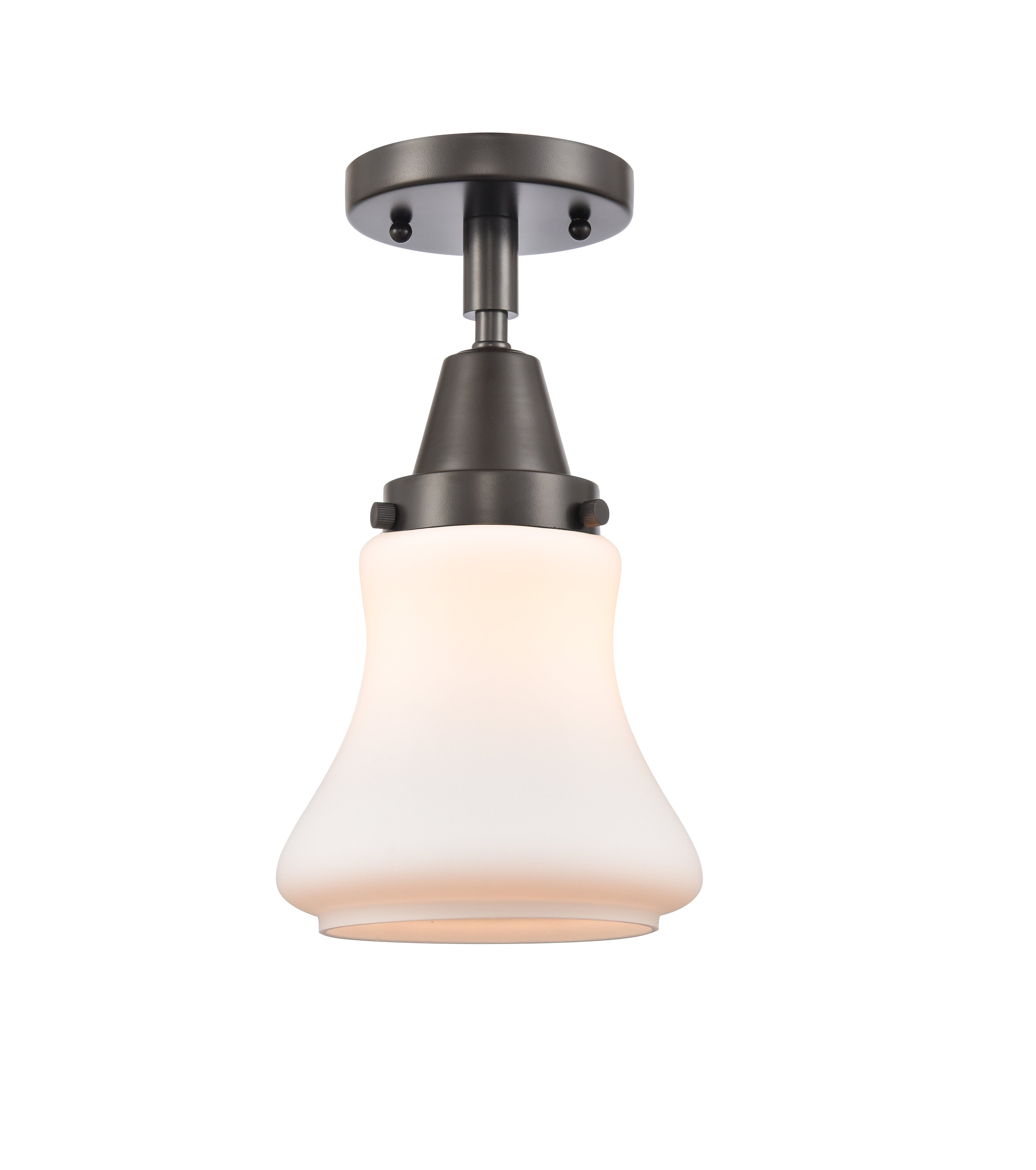 Caden Semi-Flush Mount Seedy Glass Nickel