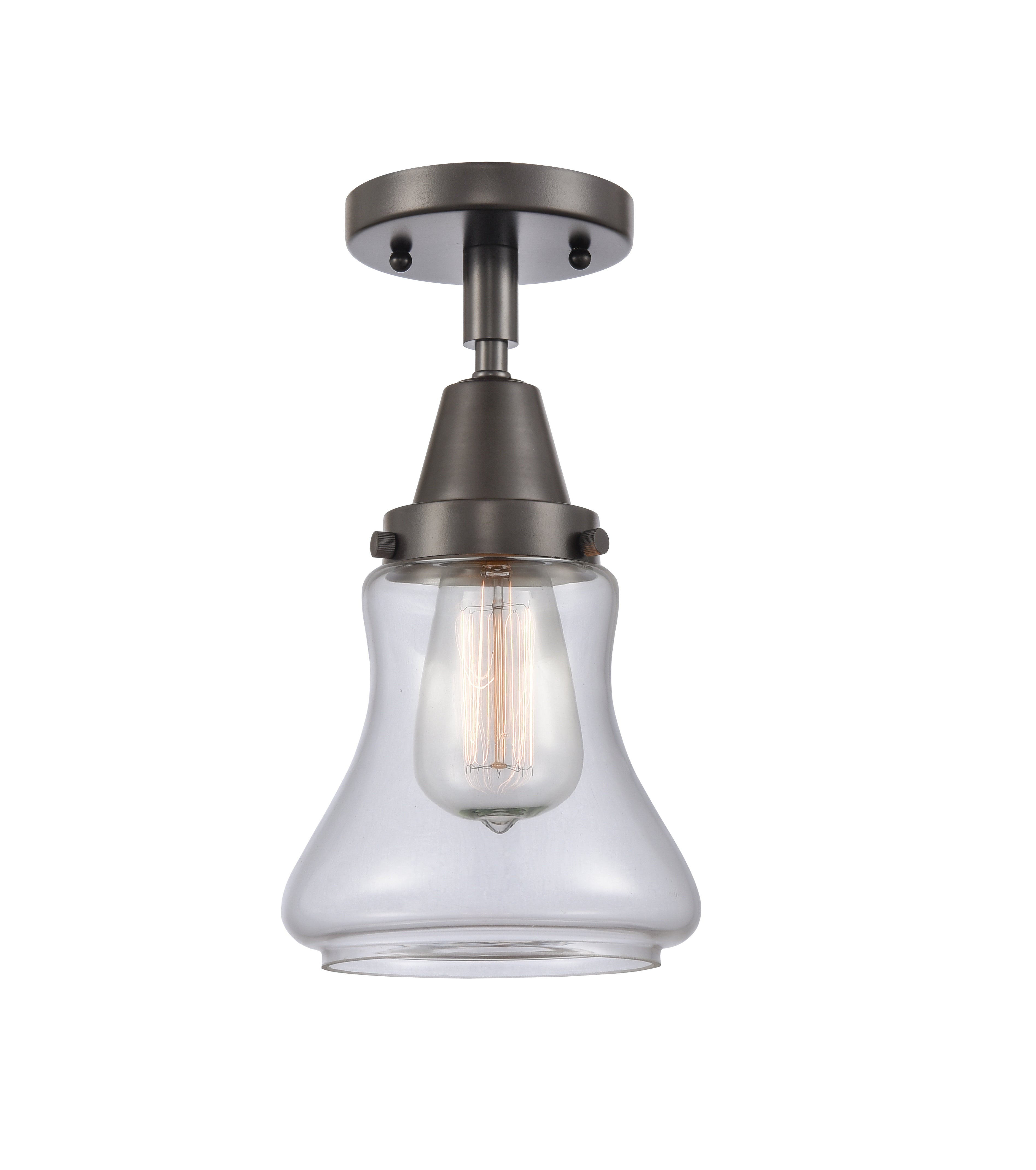 Caden Semi-Flush Mount Seedy Glass Nickel