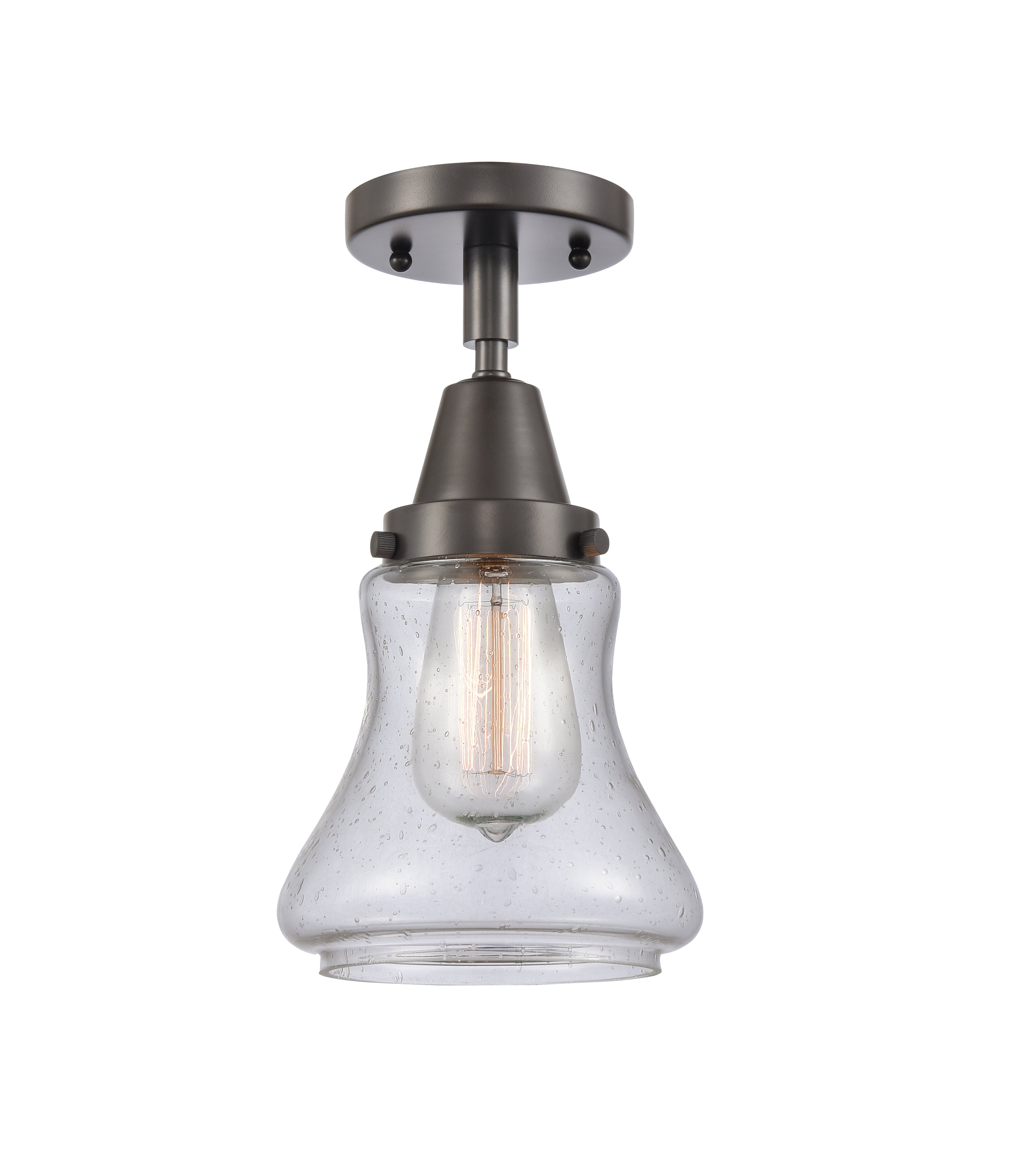 Caden Semi-Flush Mount Seedy Glass Nickel
