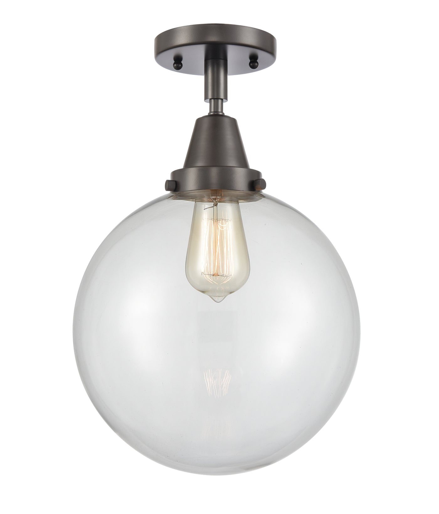 Caden Semi-Flush Mount Brushed Nickel Glass