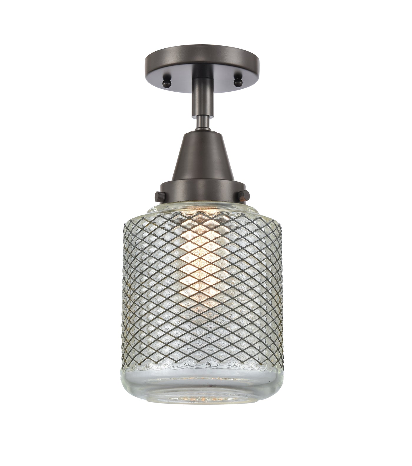 Caden Semi-Flush Mount Glass Nickel