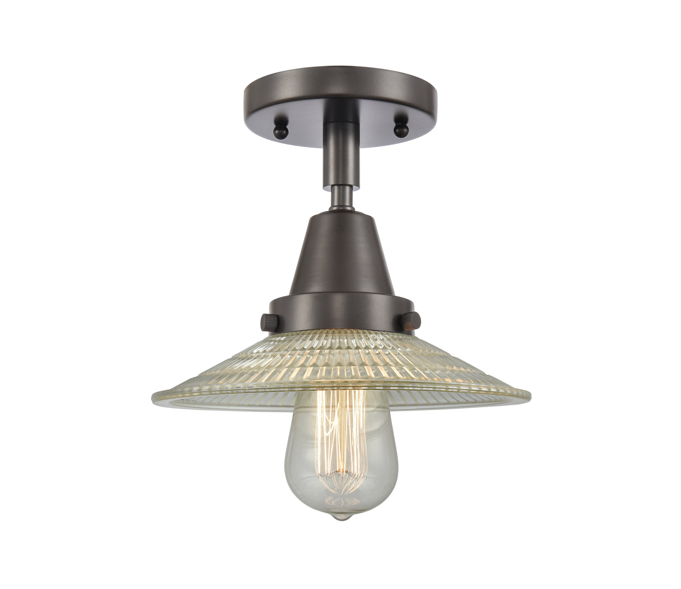 Caden Semi-Flush Mount Brushed Nickel Glass