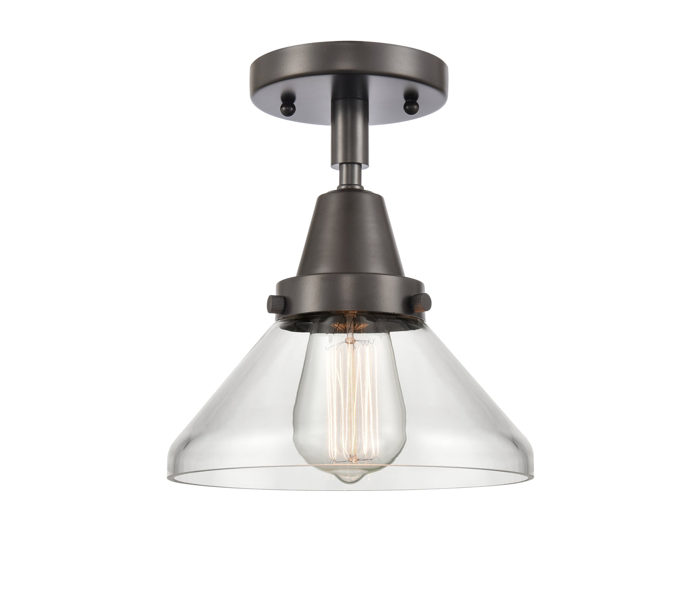 Caden Semi-Flush Mount Brushed Nickel Glass