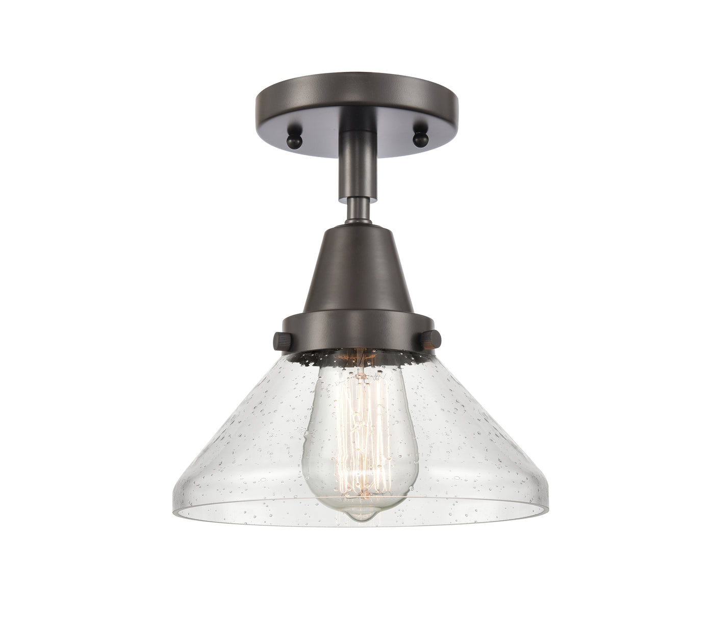 Caden Semi-Flush Mount Brushed Nickel Glass