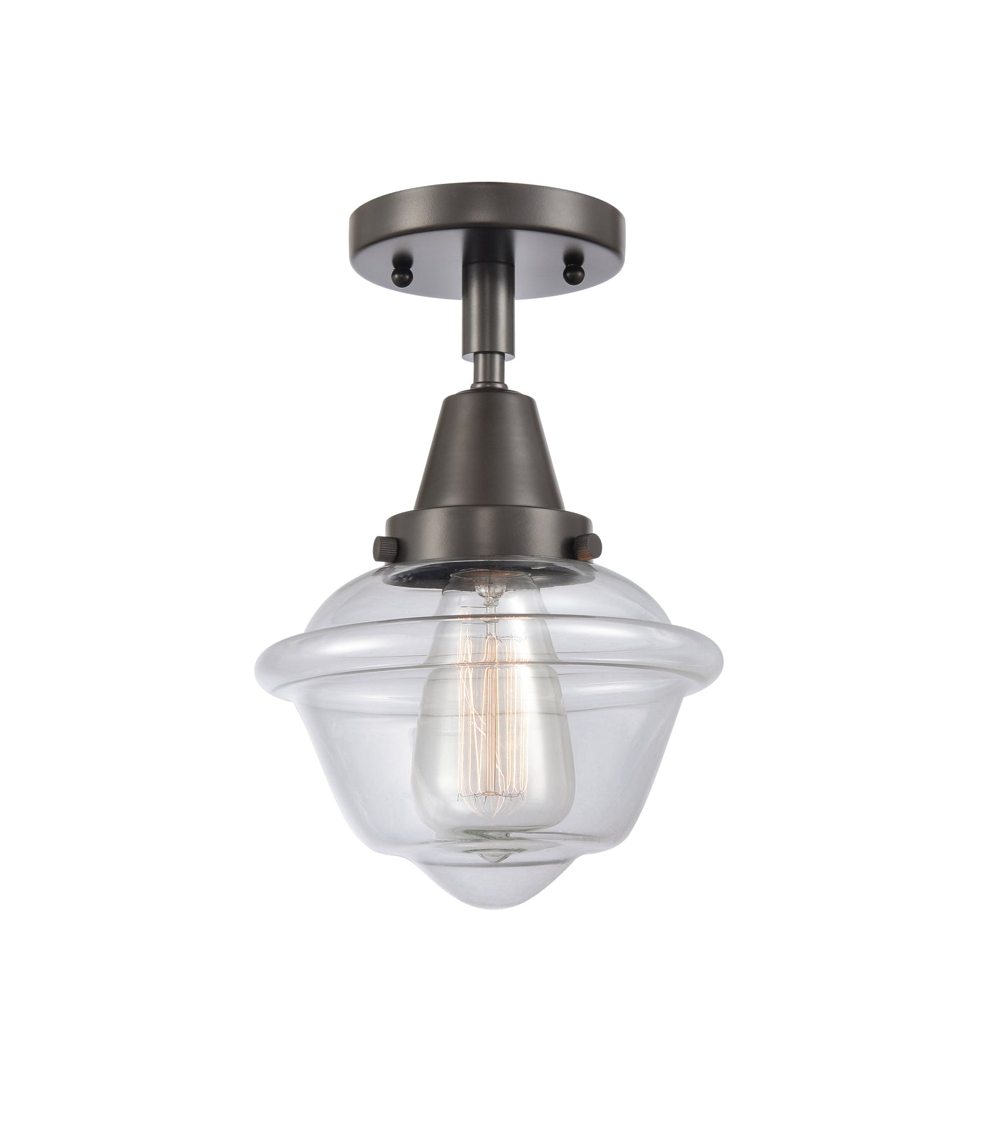 Caden Semi-Flush Mount Brushed Nickel Glass