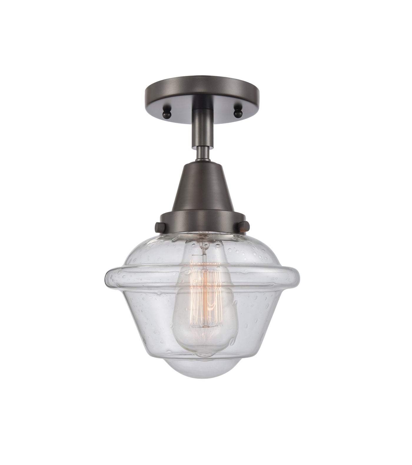 Caden Semi-Flush Mount Brushed Nickel Glass