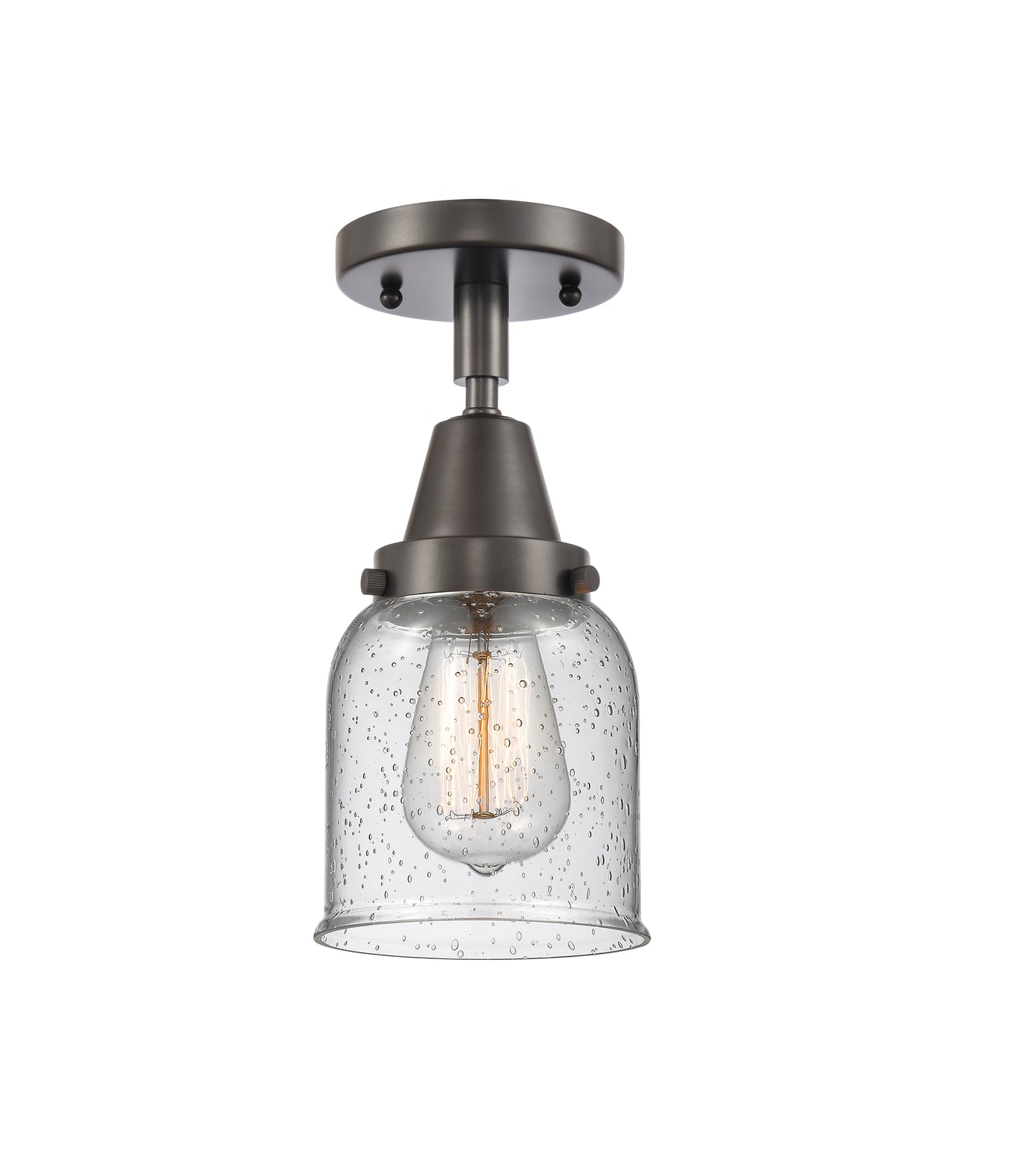 Caden Semi-Flush Mount Glass Steel Nickel