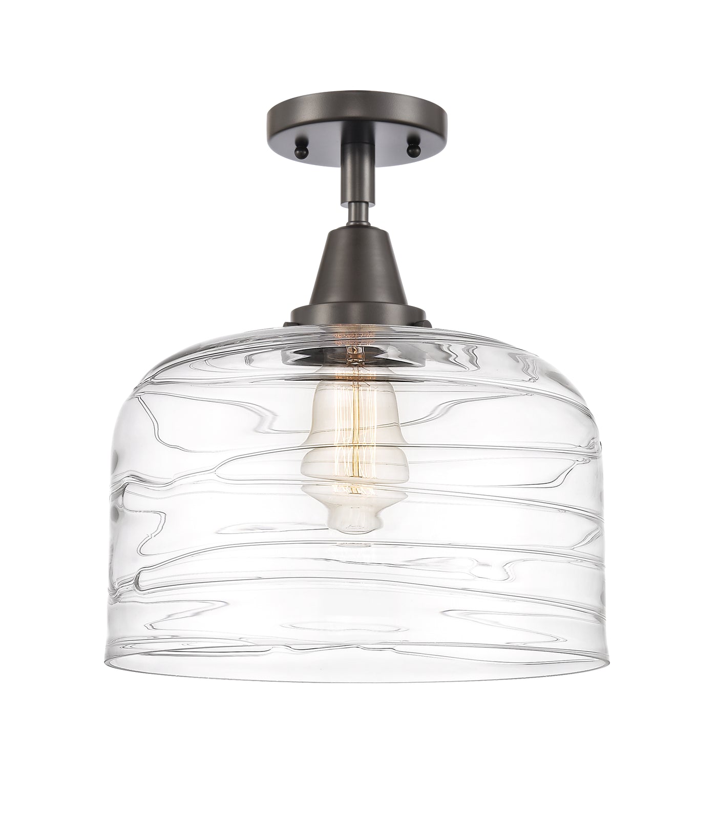Caden Semi-Flush Mount Brushed Nickel Glass