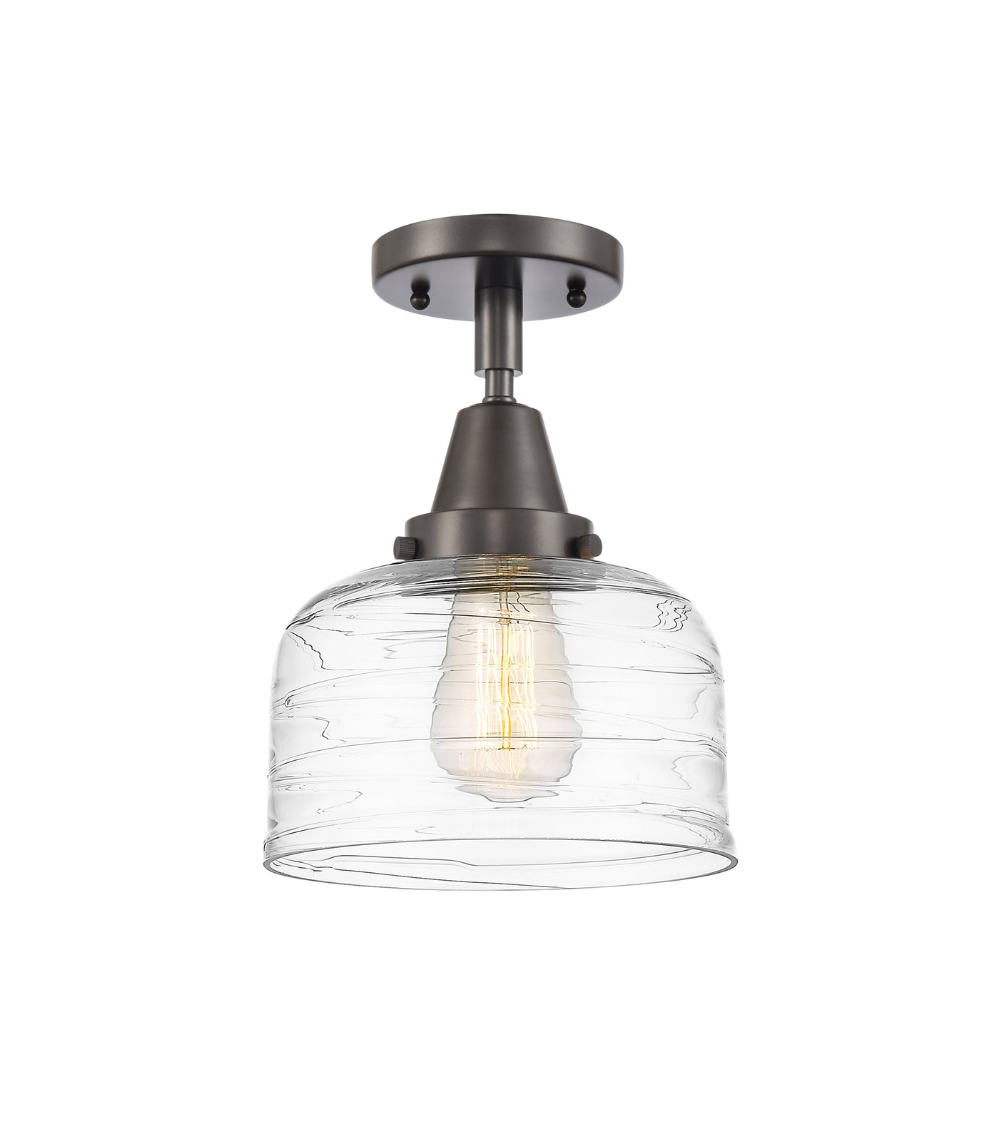 Caden Semi-Flush Mount Satin Nickel Glass