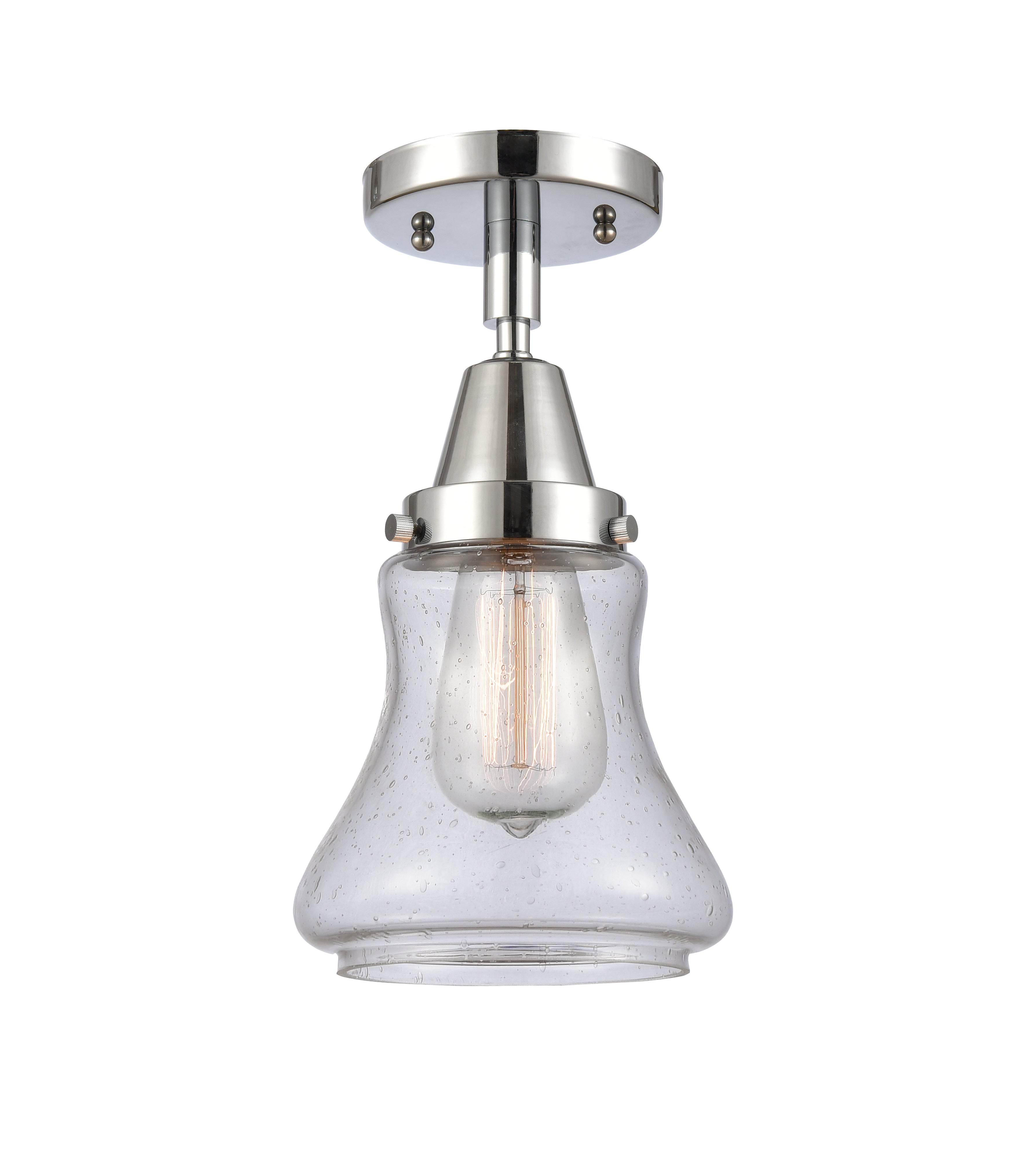 Caden Semi-Flush Mount Seedy Glass Nickel