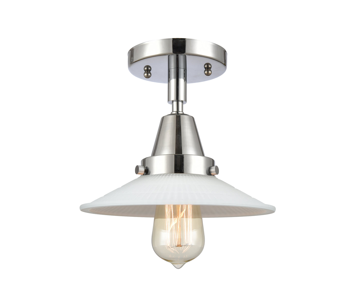 Caden Semi-Flush Mount Brushed Nickel Glass