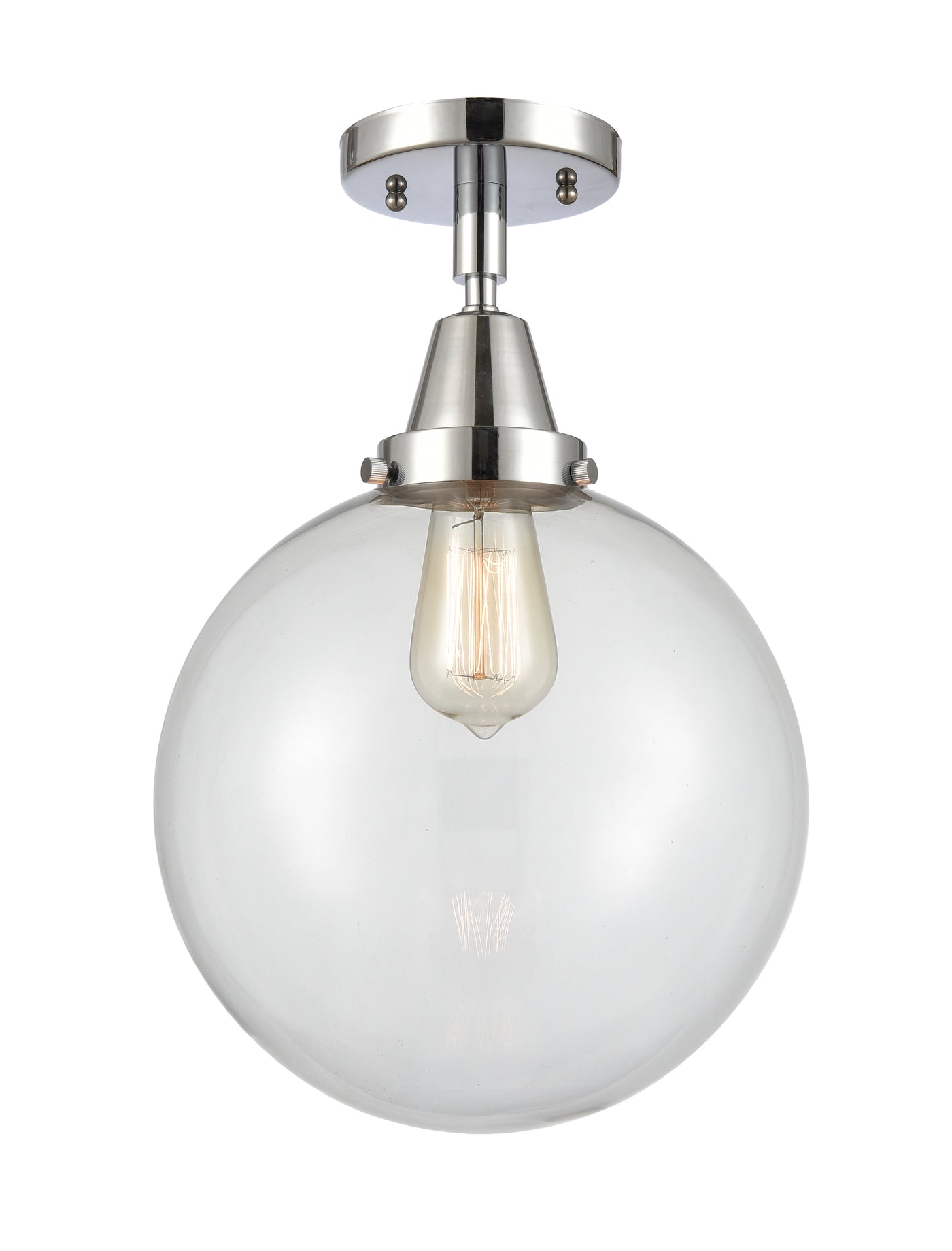 Caden Semi-Flush Mount Brushed Nickel Glass