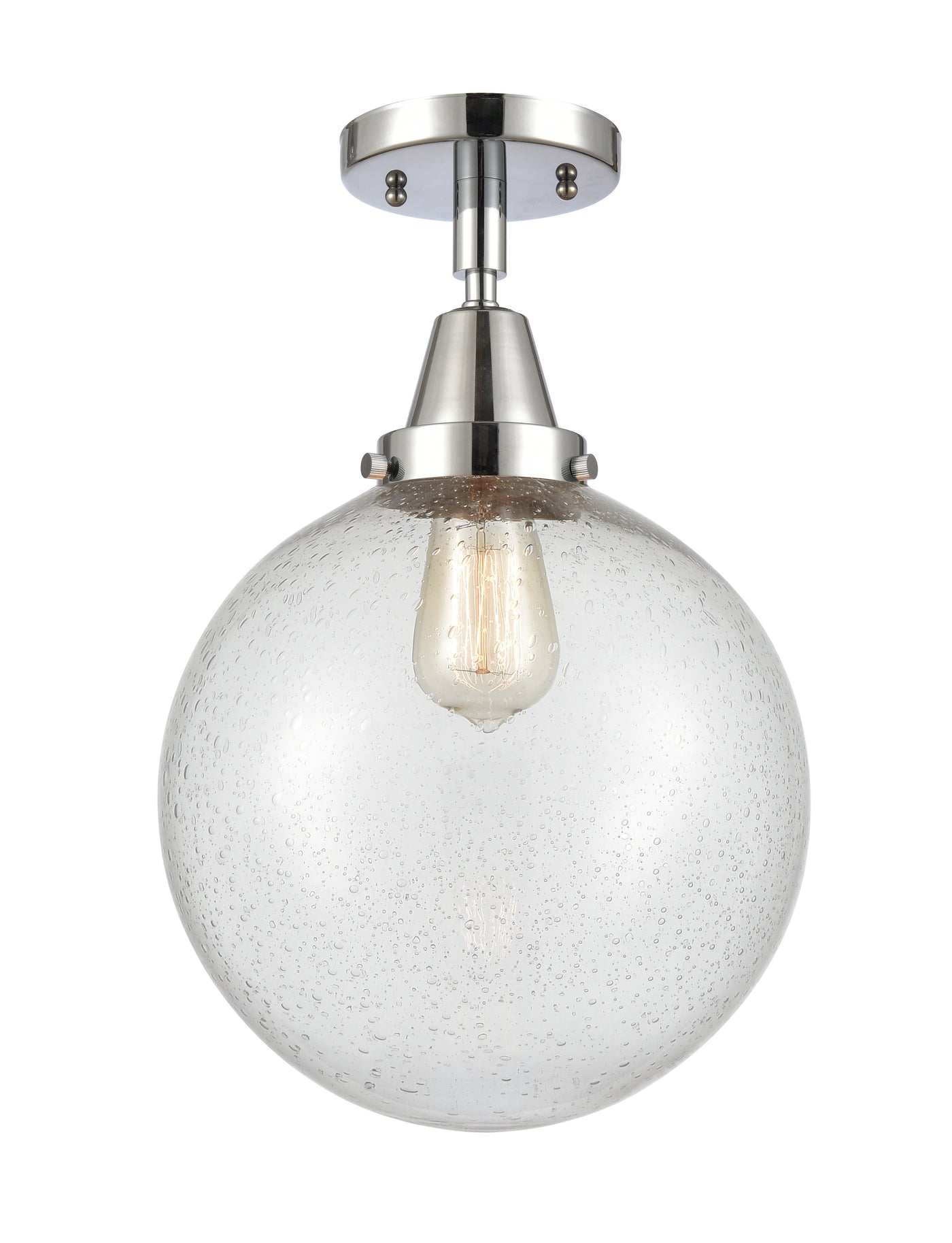 Caden Semi-Flush Mount Brushed Nickel Glass