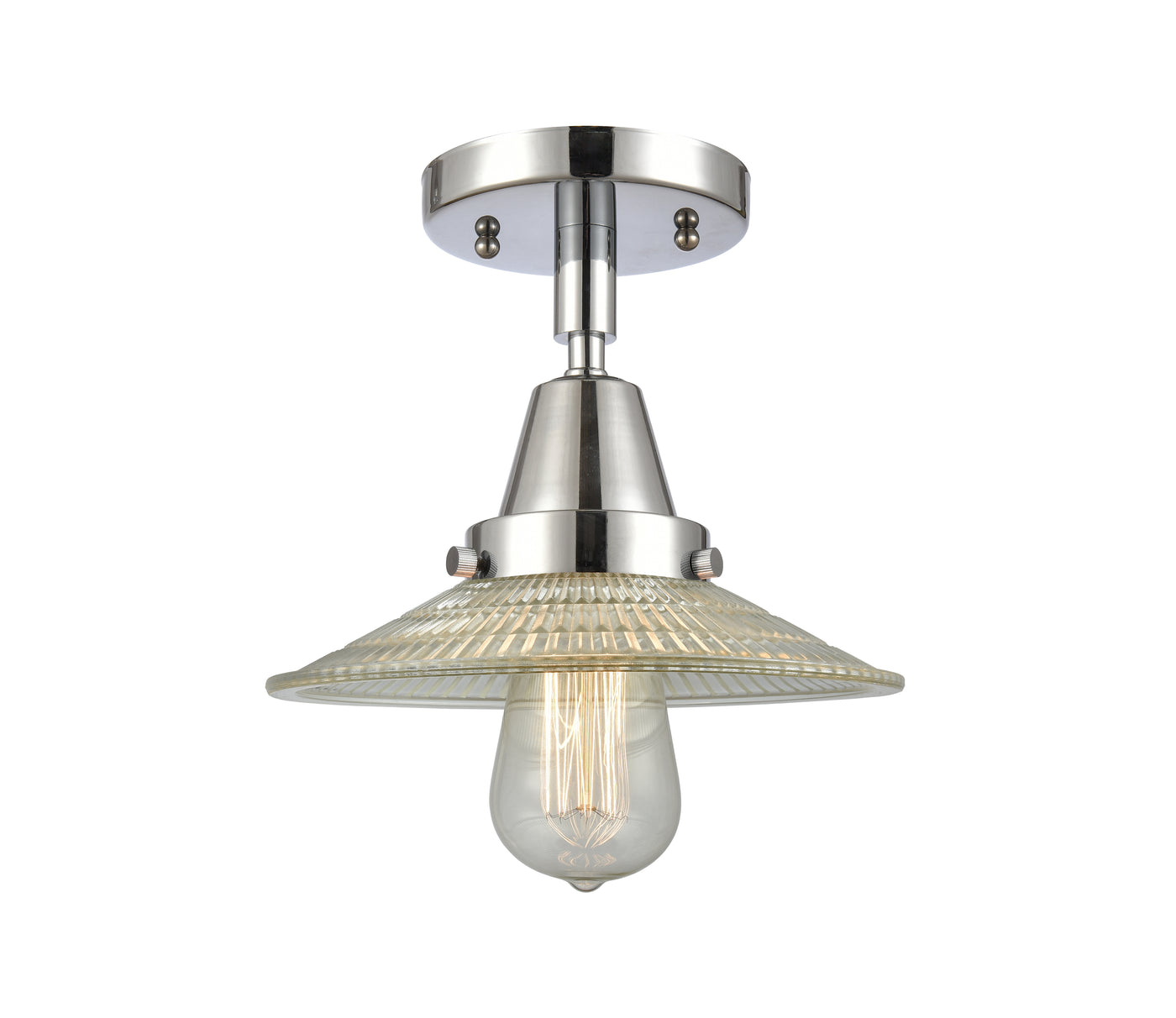 Caden Semi-Flush Mount Brushed Nickel Glass