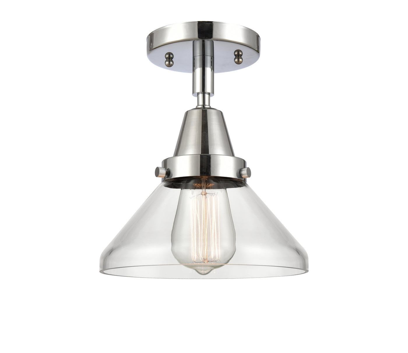 Caden Semi-Flush Mount Brushed Nickel Glass