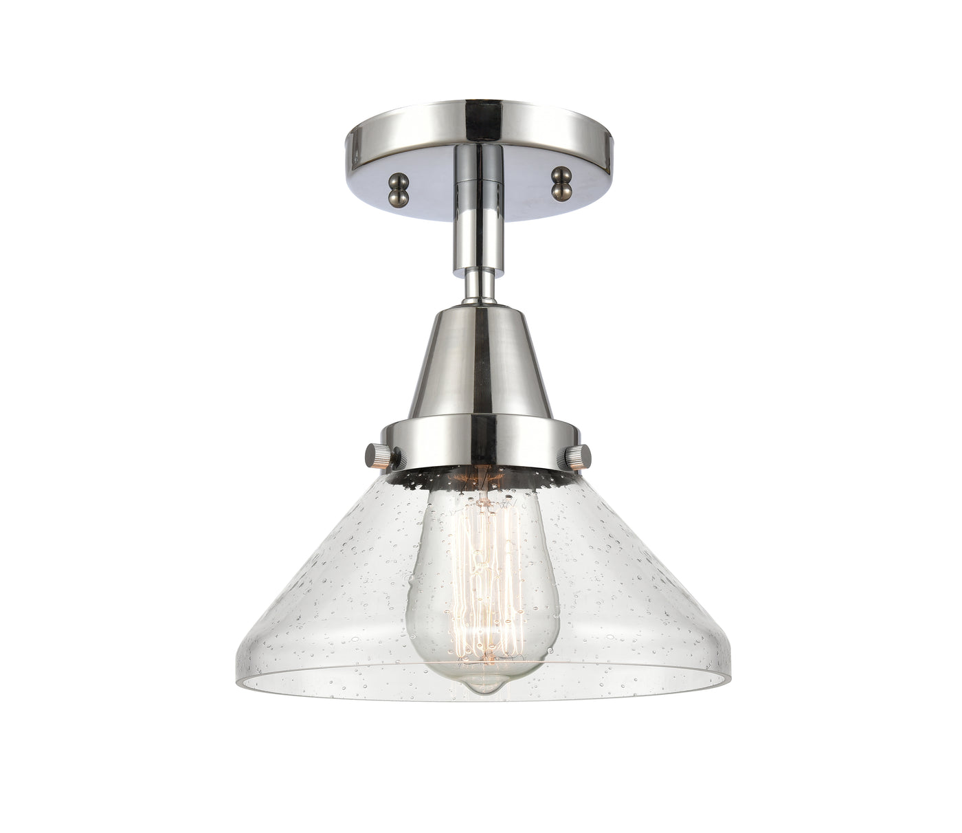 Caden Semi-Flush Mount Brushed Nickel Glass
