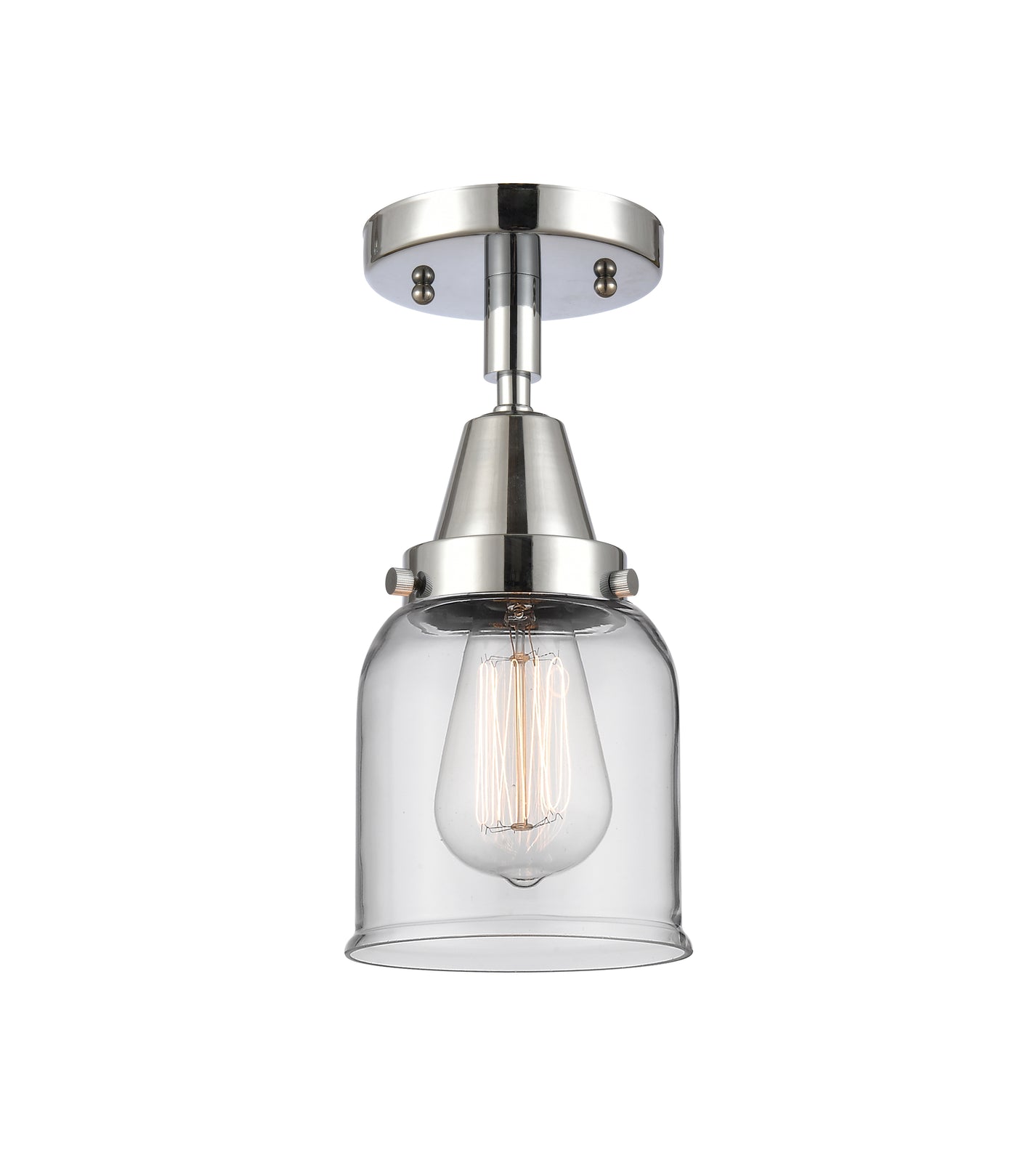 Caden Semi-Flush Mount Glass Steel Nickel