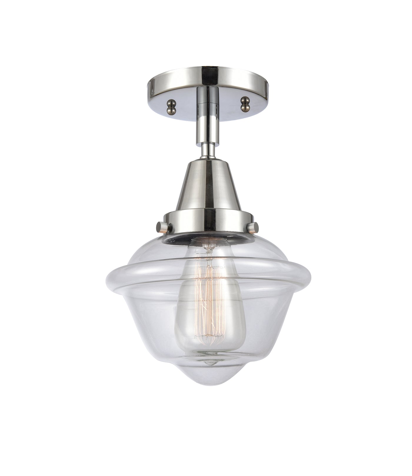 Caden Semi-Flush Mount Brushed Nickel Glass