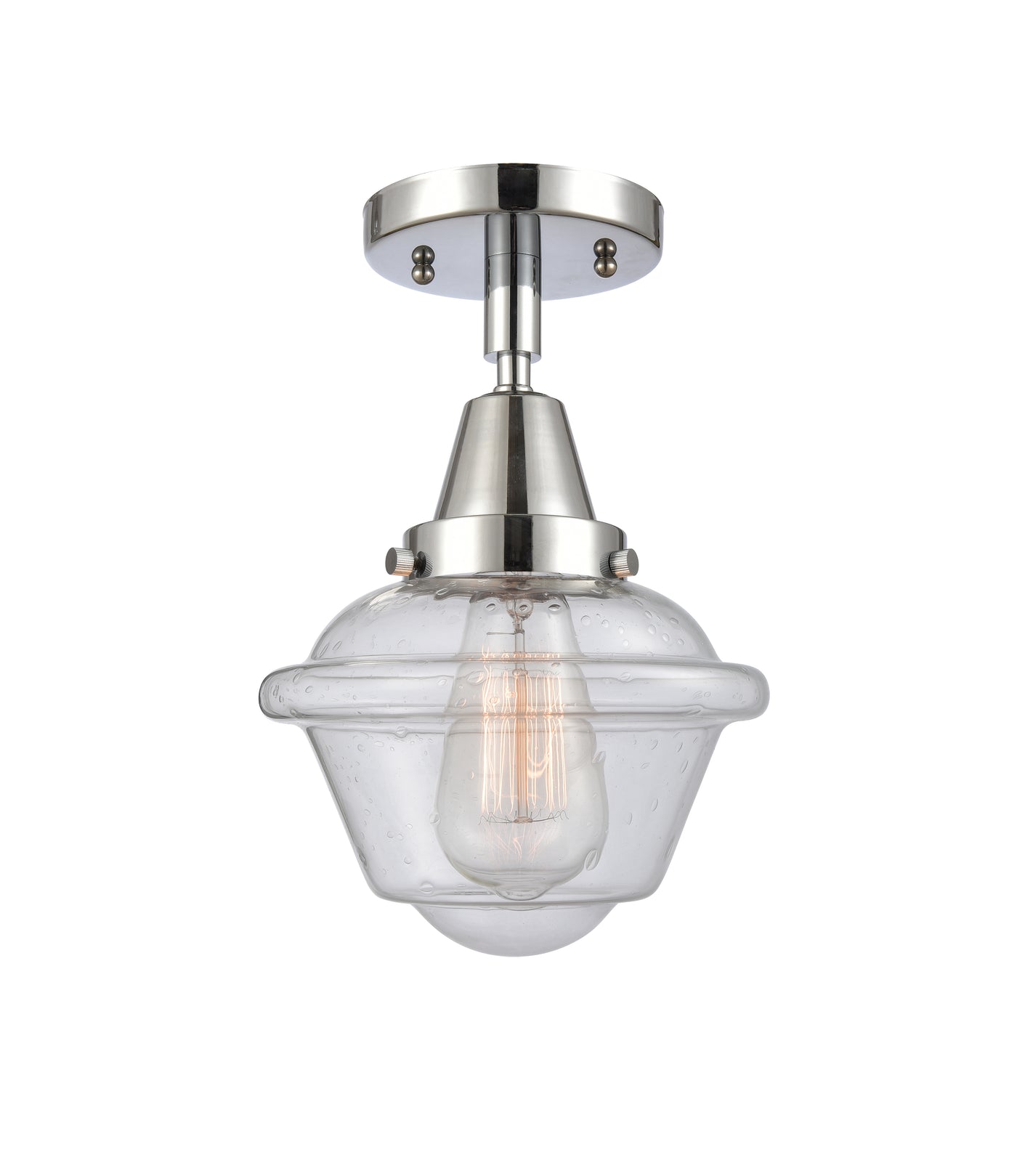 Caden Semi-Flush Mount Brushed Nickel Glass