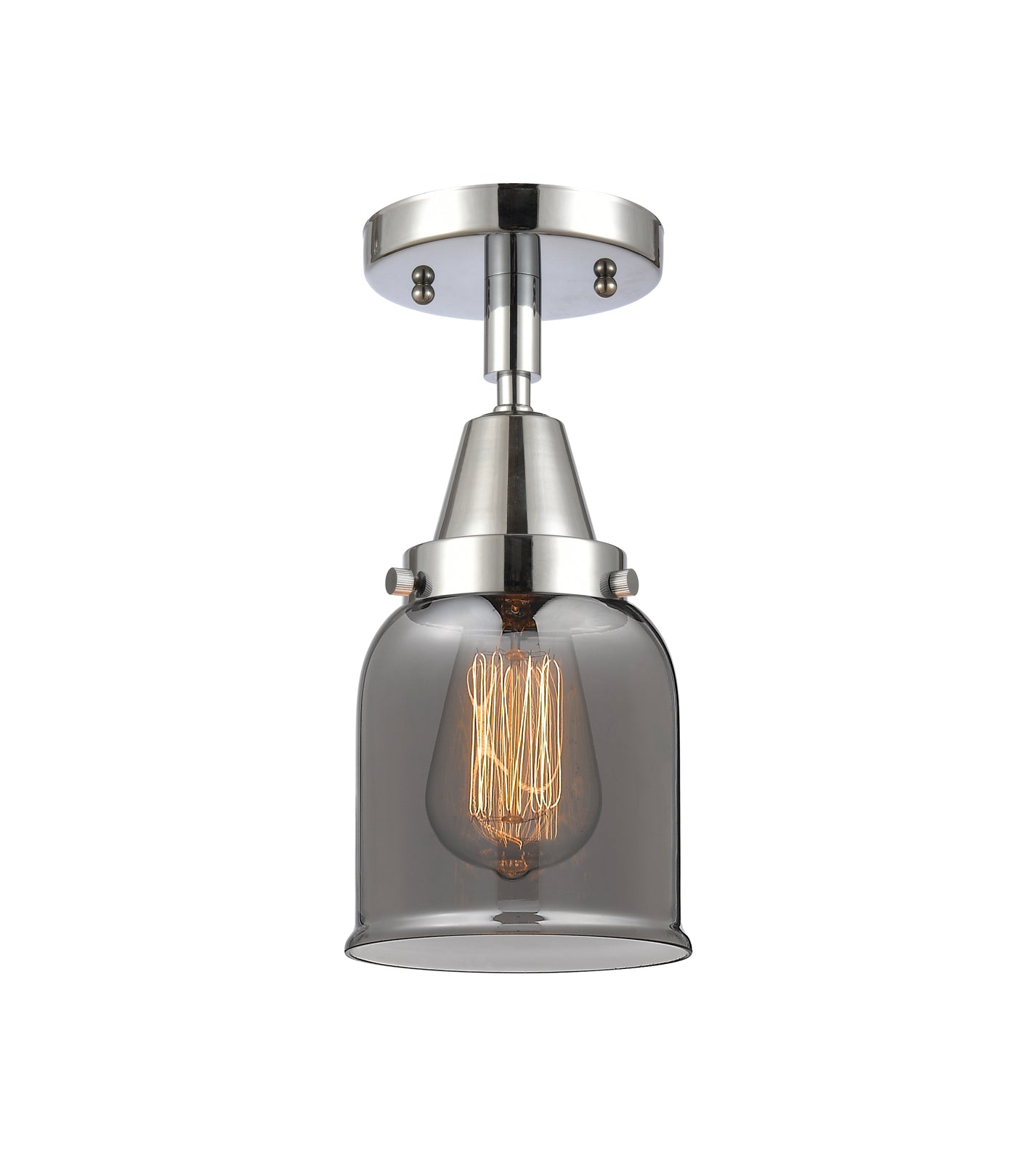 Caden Semi-Flush Mount Glass Steel Nickel