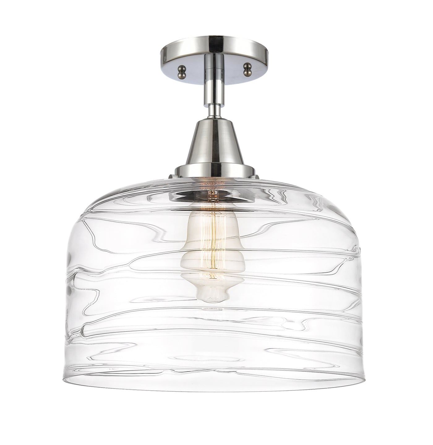 Caden Semi-Flush Mount Brushed Nickel Glass