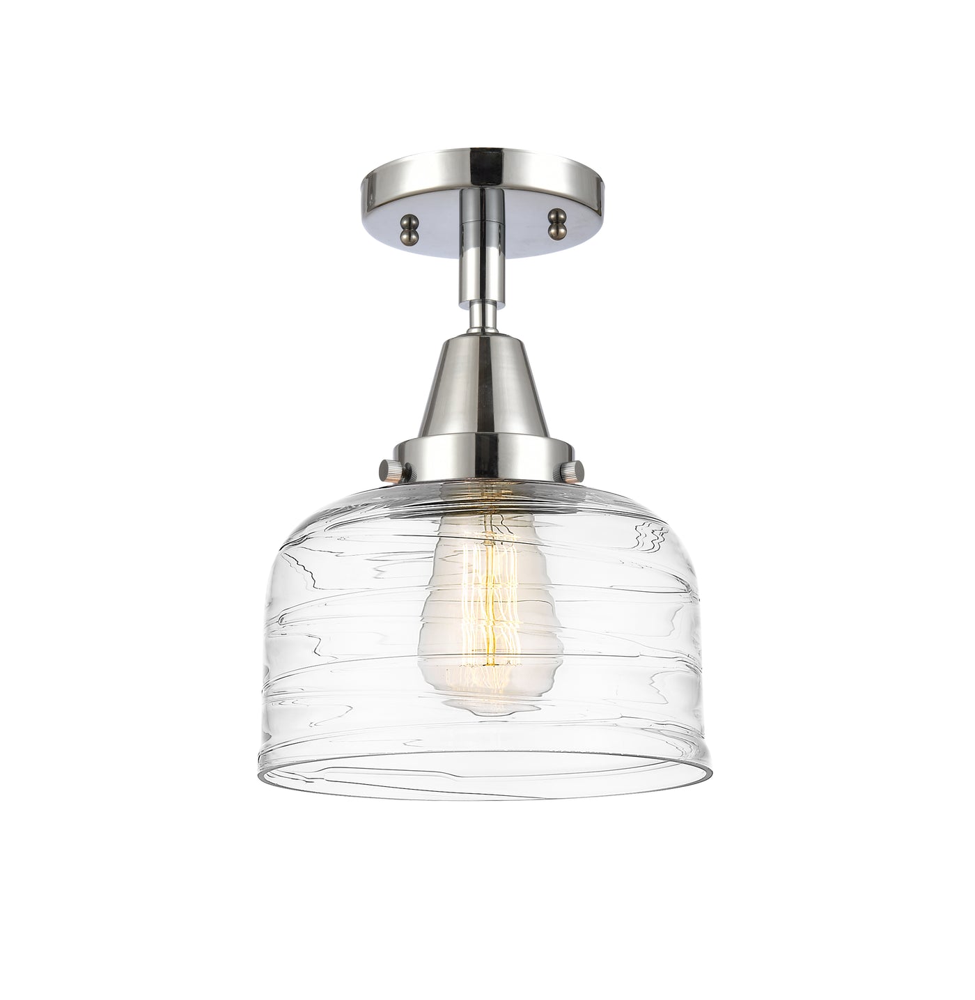 Caden Semi-Flush Mount Satin Nickel Glass