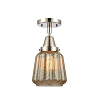 Caden Semi-Flush Mount Satin Nickel Glass