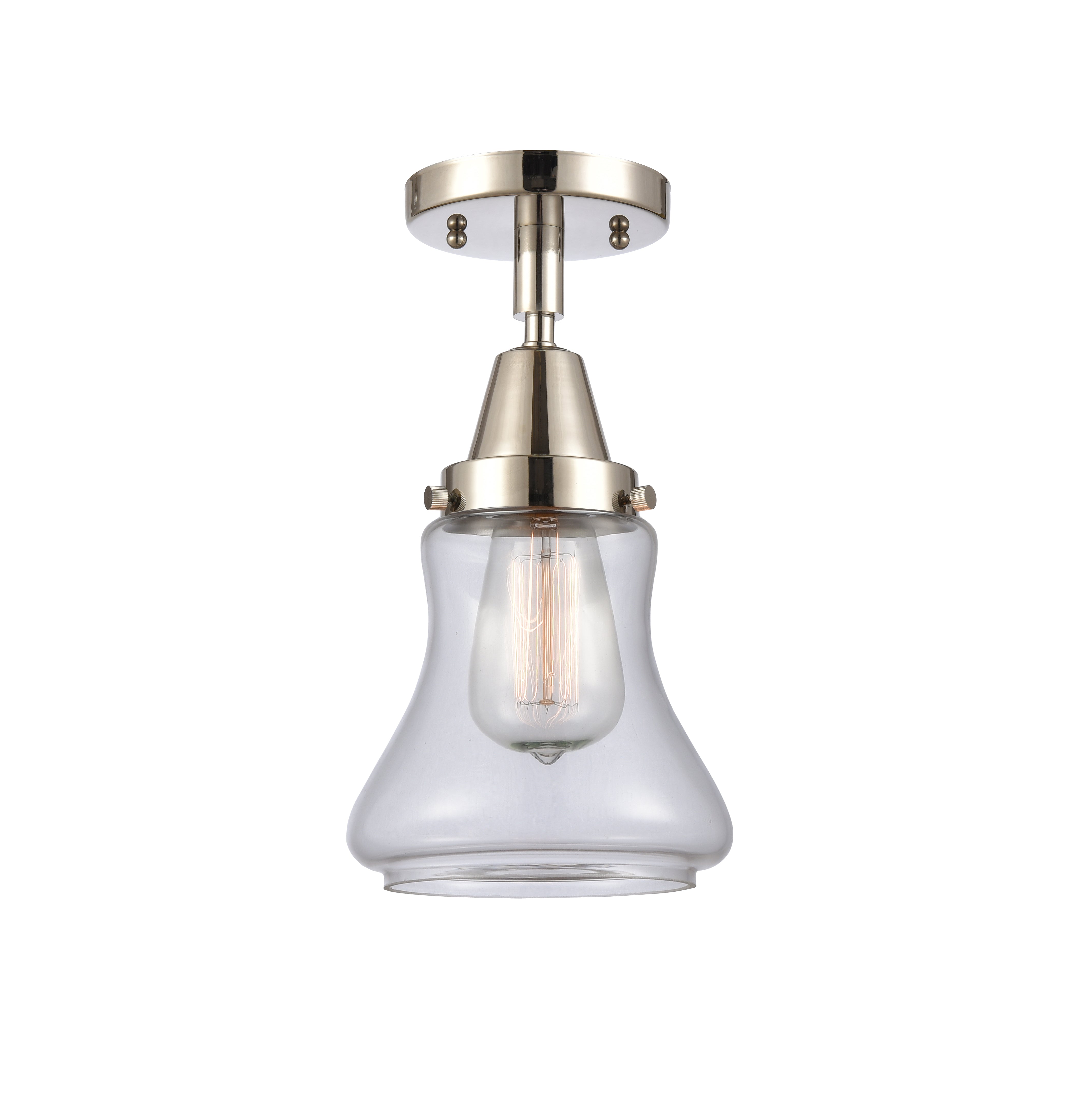 Caden Semi-Flush Mount Seedy Glass Nickel