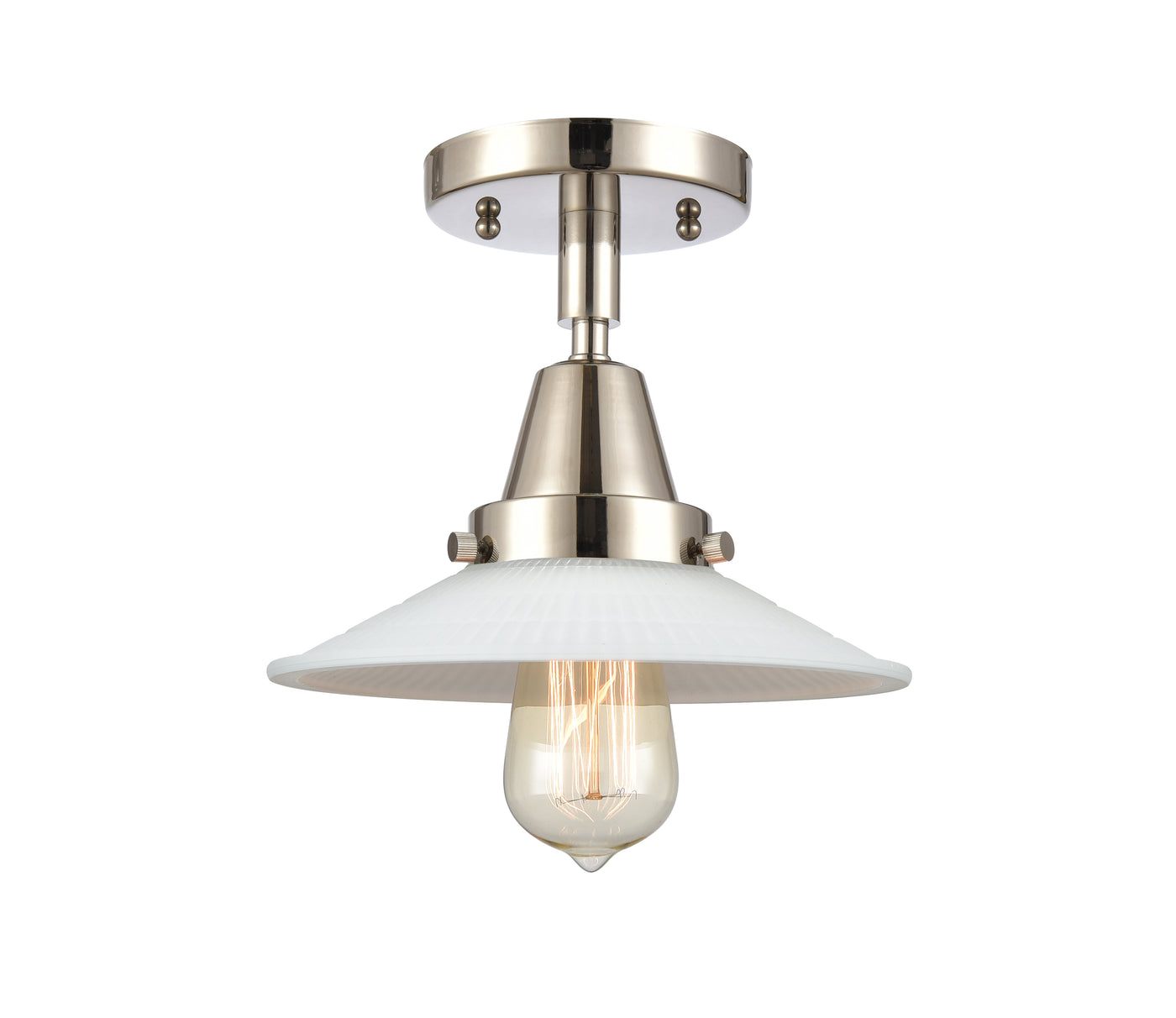 Caden Semi-Flush Mount Brushed Nickel Glass
