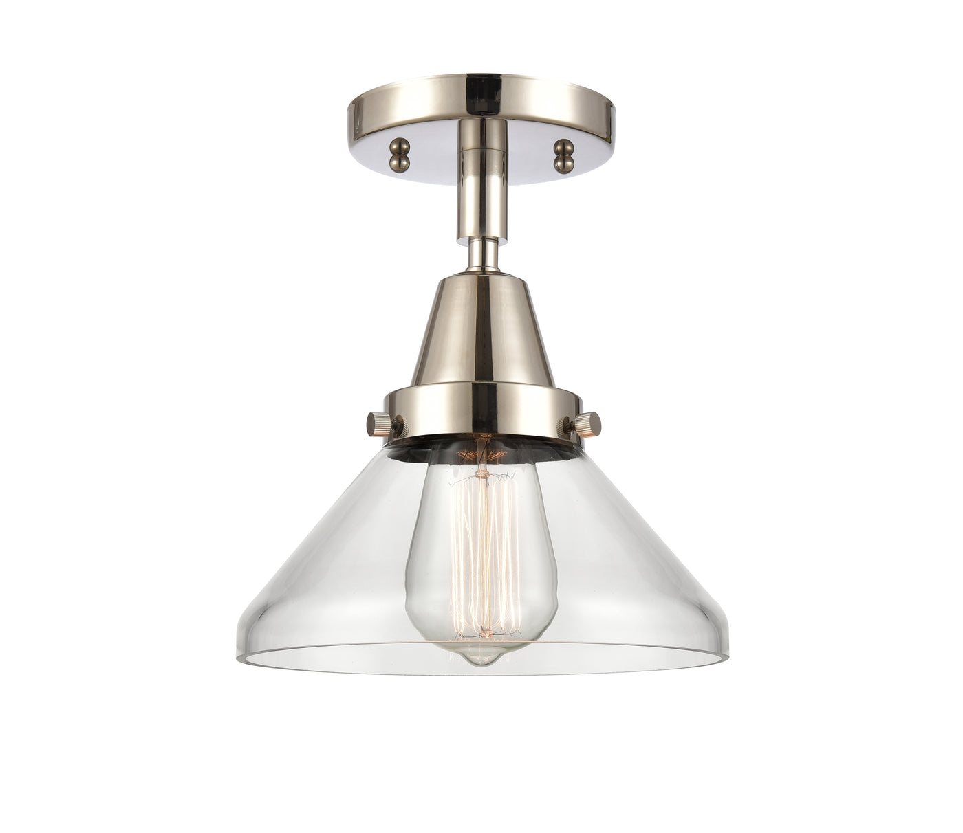 Caden Semi-Flush Mount Brushed Nickel Glass