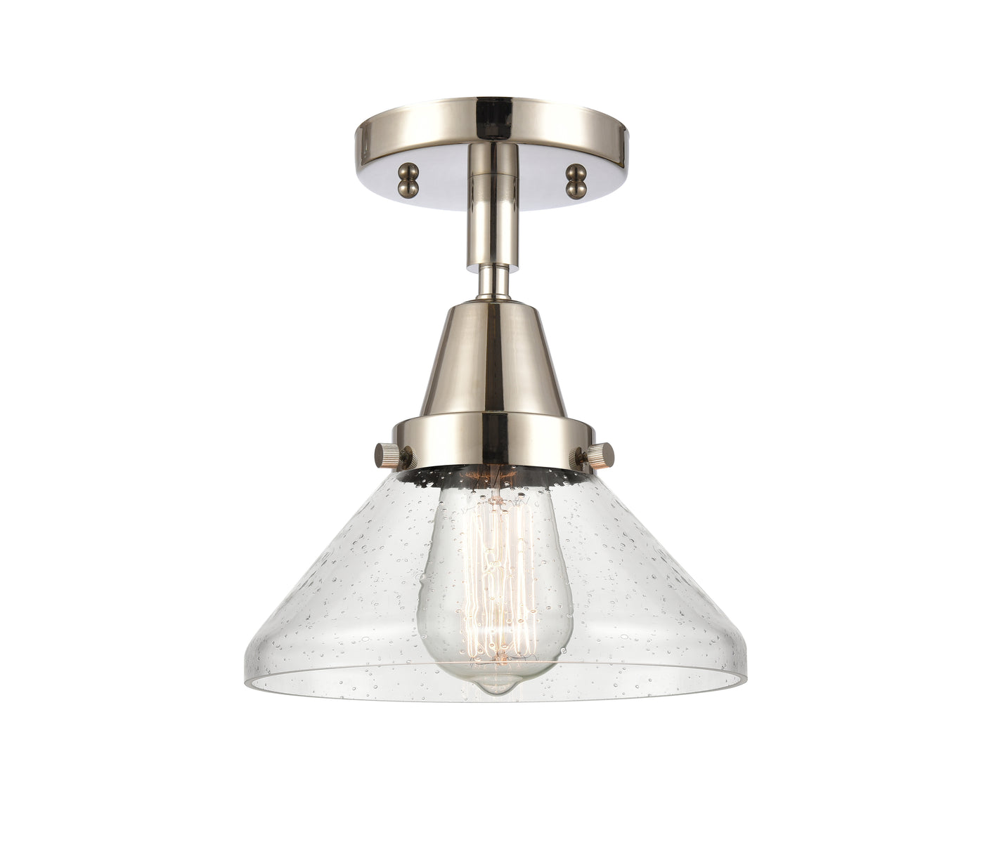 Caden Semi-Flush Mount Brushed Nickel Glass