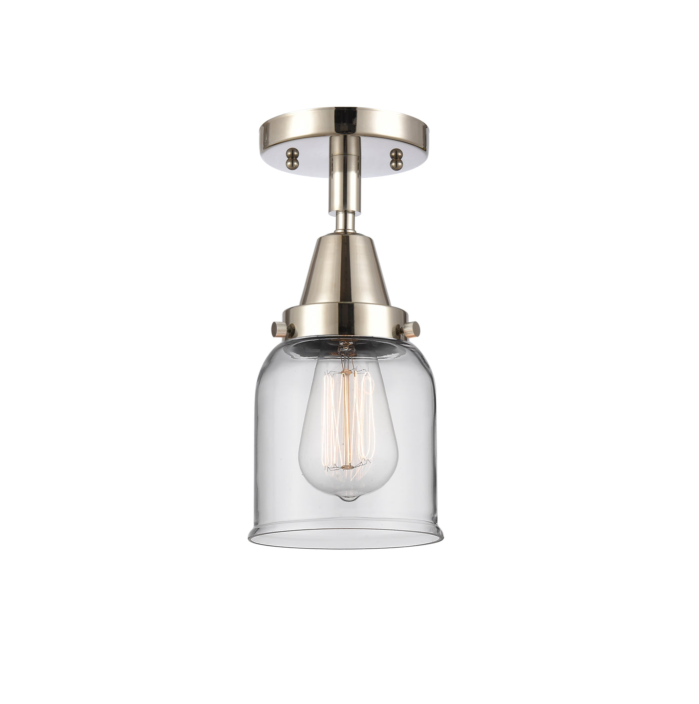Caden Semi-Flush Mount Glass Steel Nickel