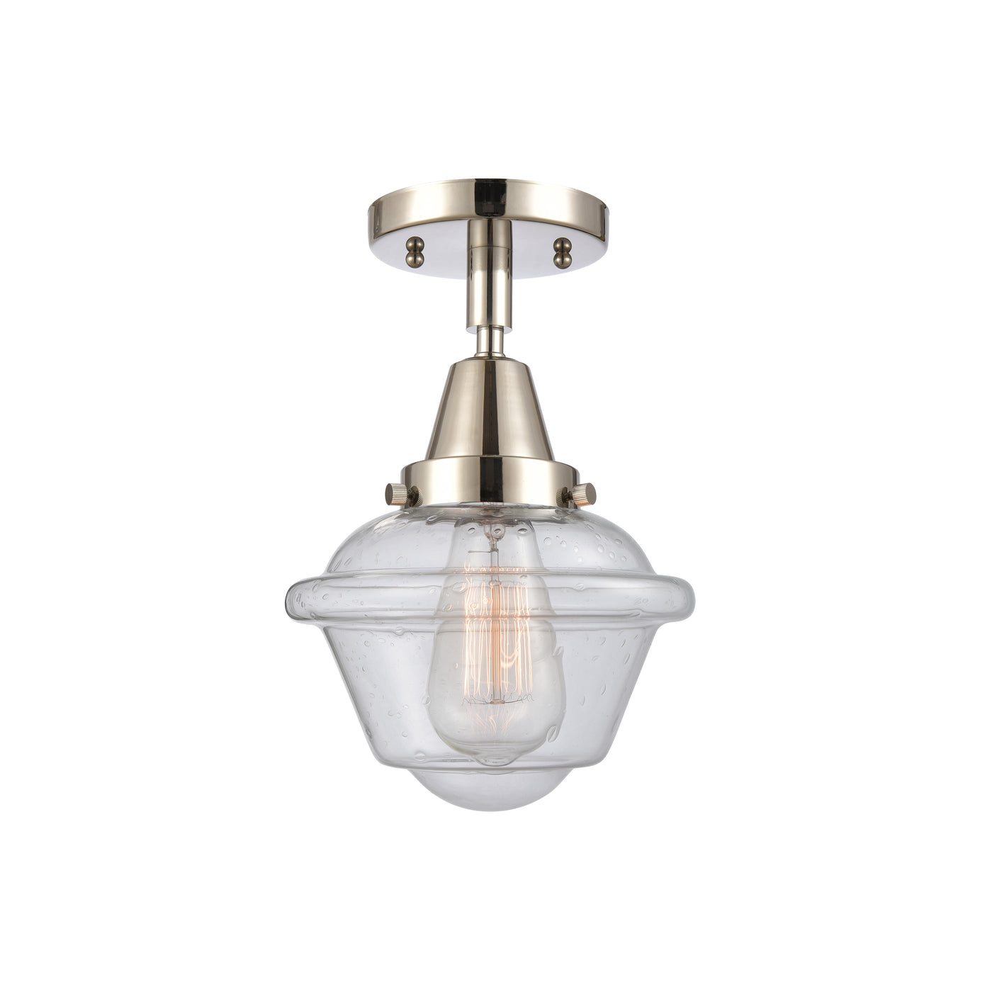 Caden Semi-Flush Mount Brushed Nickel Glass