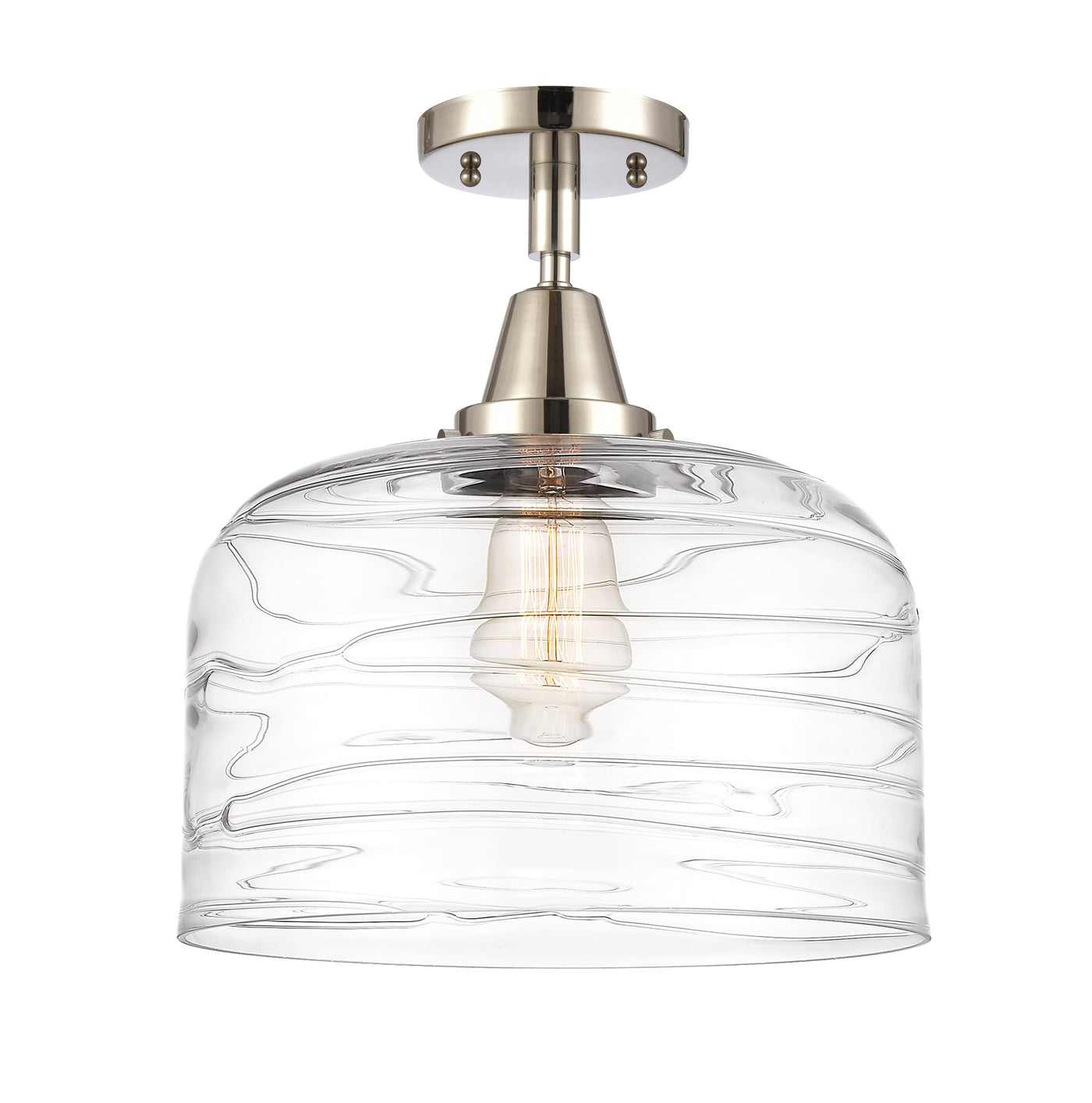 Caden Semi-Flush Mount Brushed Nickel Glass